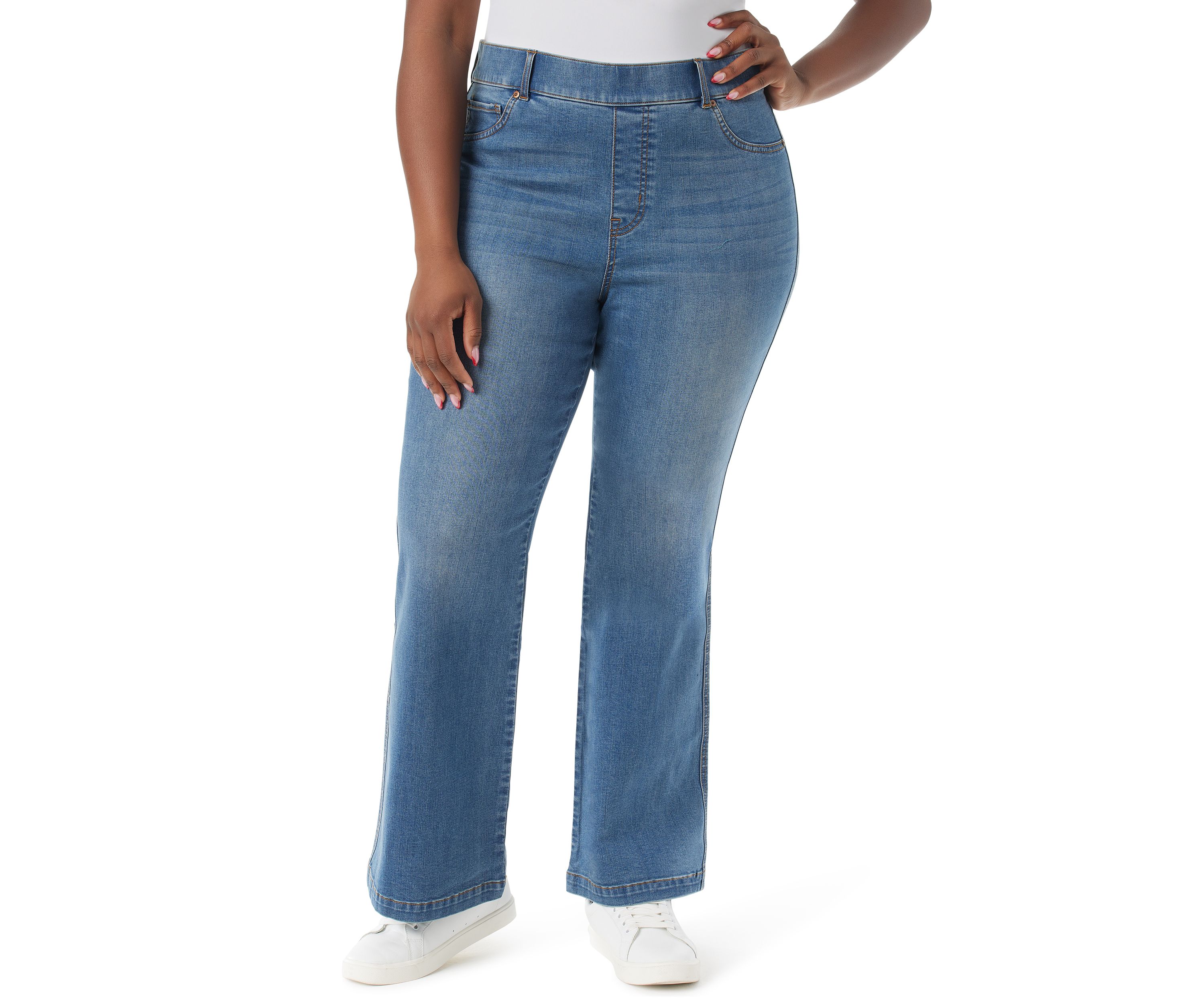 Plus Size Shape Effect Flared Leg Denim Jeans