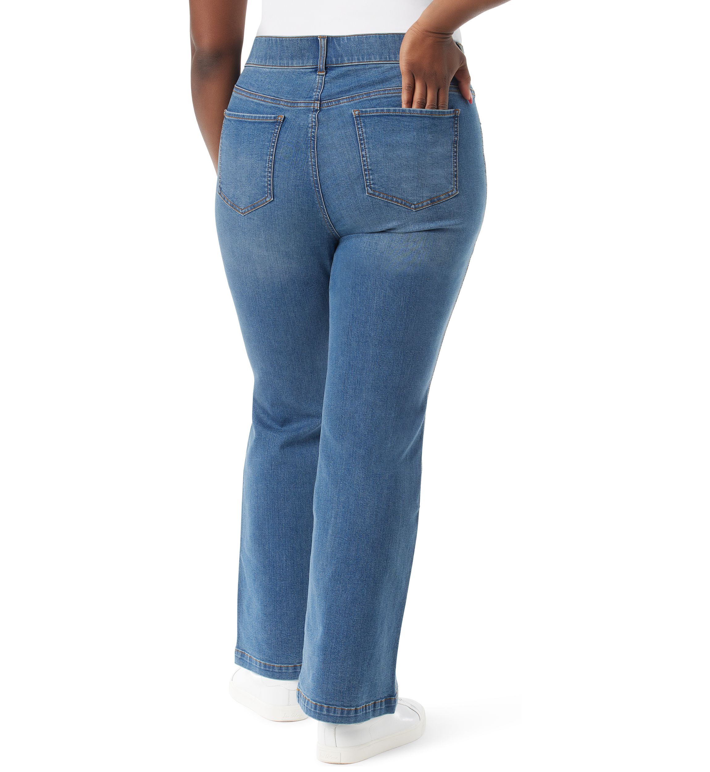 Plus Size Shape Effect Flared Leg Denim Jeans