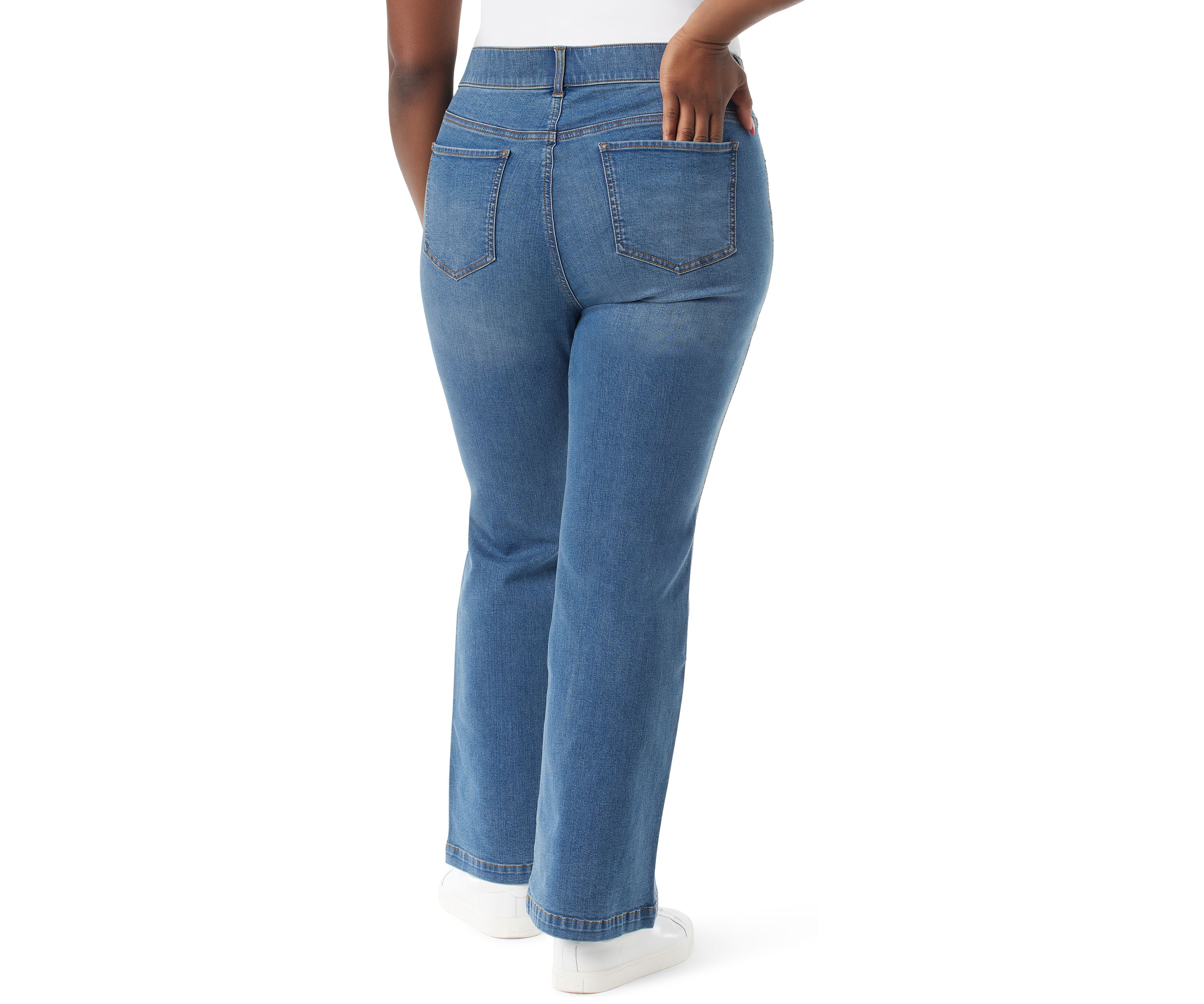 Plus Size Shape Effect Flared Leg Denim Jeans