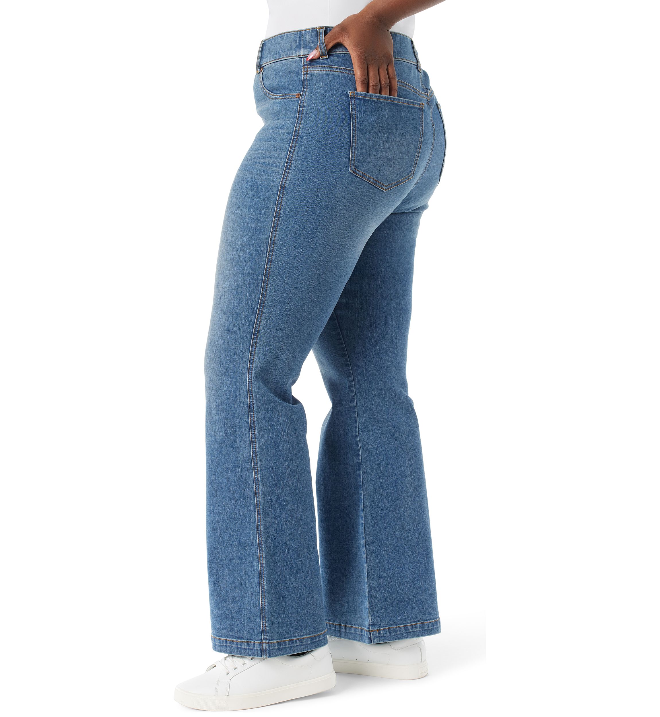 Plus Size Shape Effect Flared Leg Denim Jeans