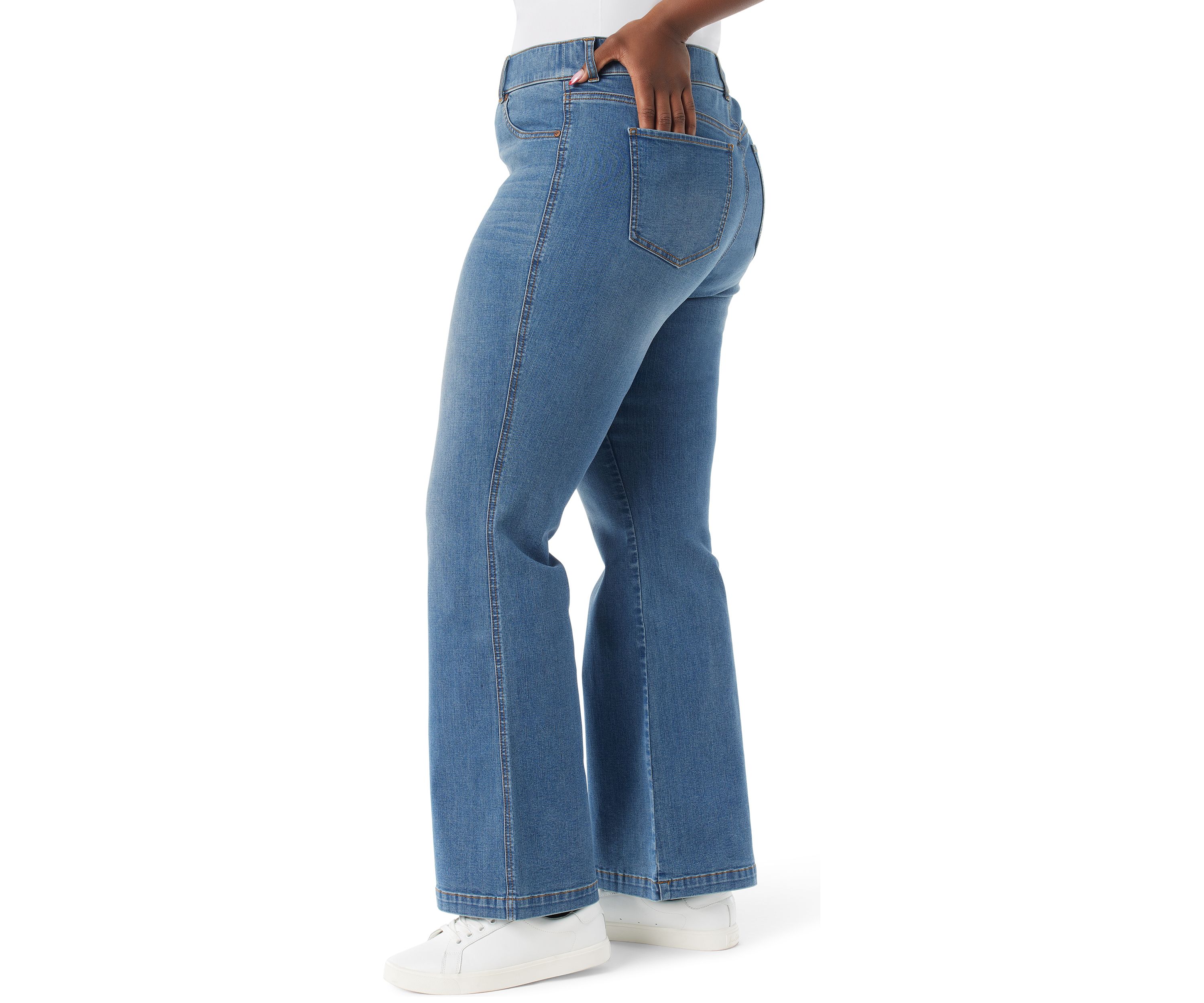 Plus Size Shape Effect Flared Leg Denim Jeans