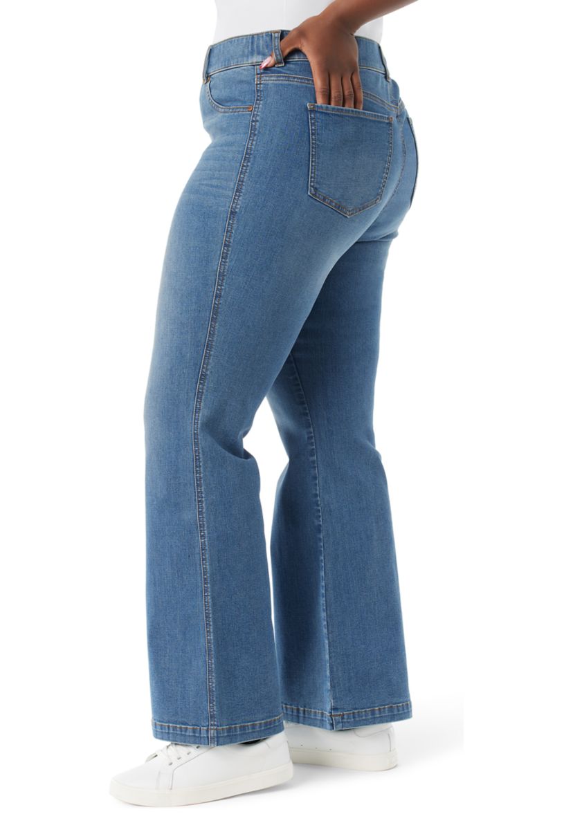 Plus Size Shape Effect Flared Leg Denim Jeans