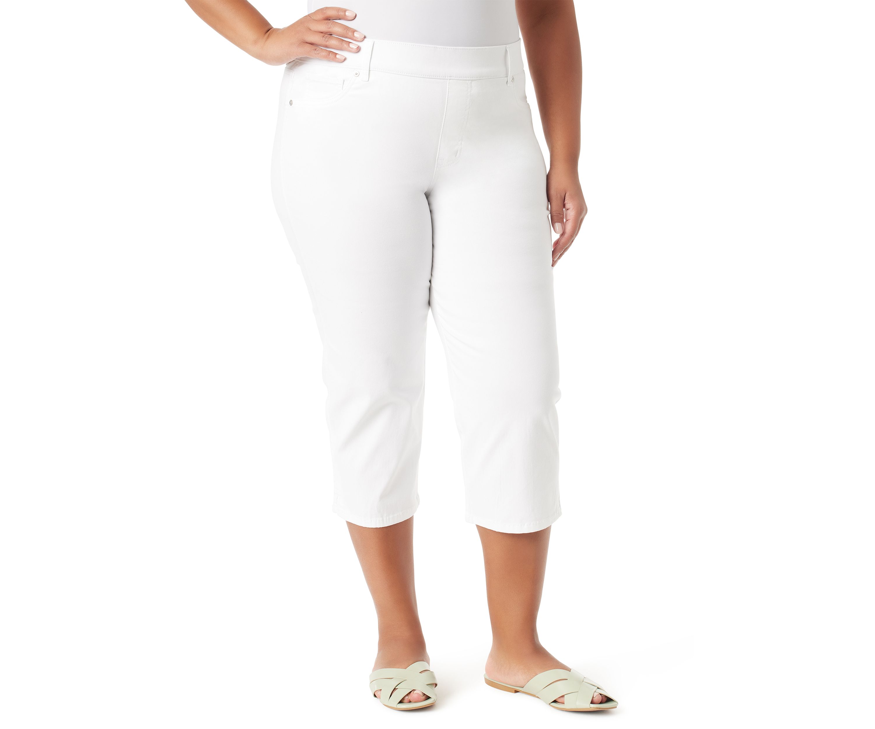 Plus Size Shape Effect Capri Pants