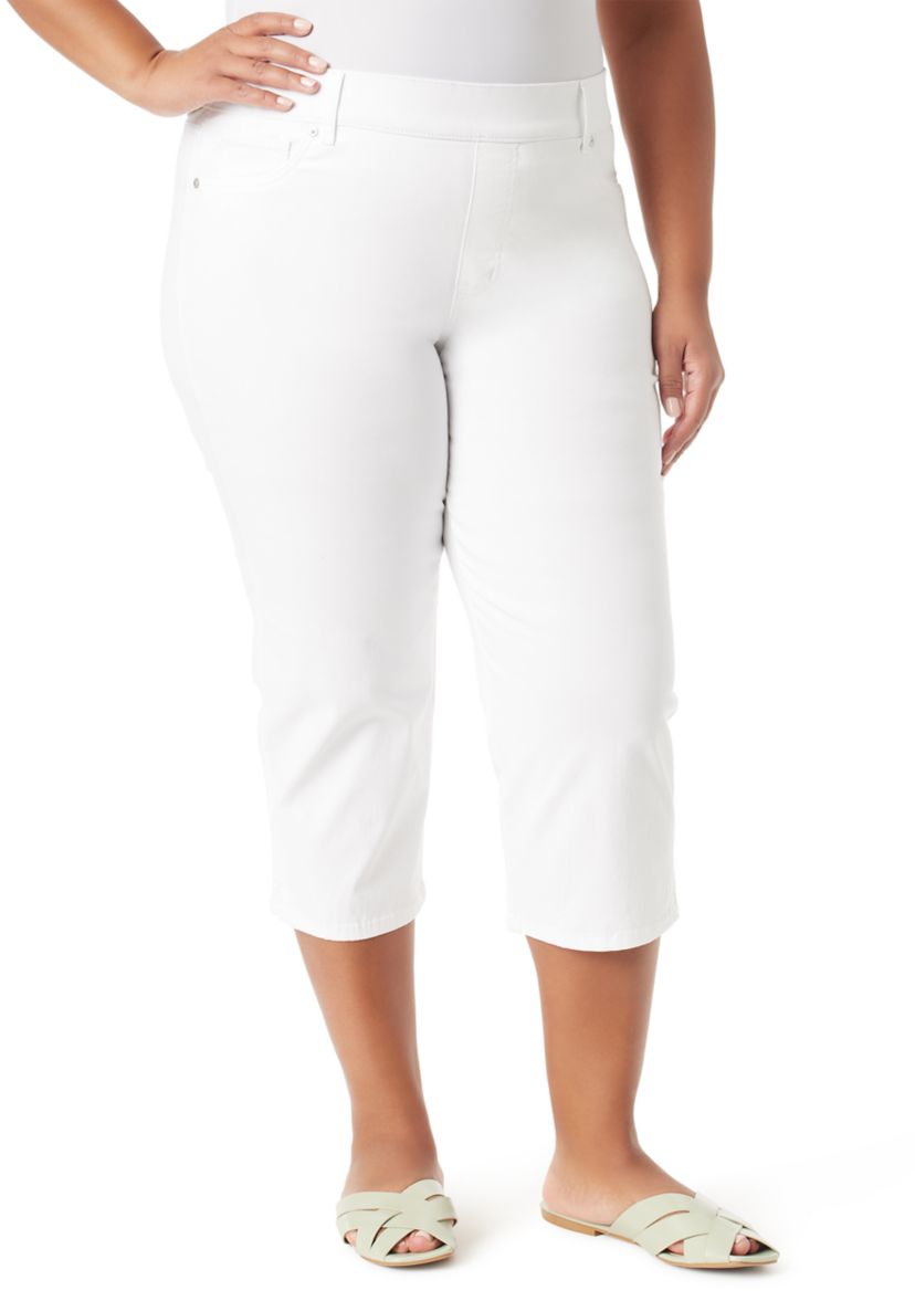 Plus Size Shape Effect Capri Pants