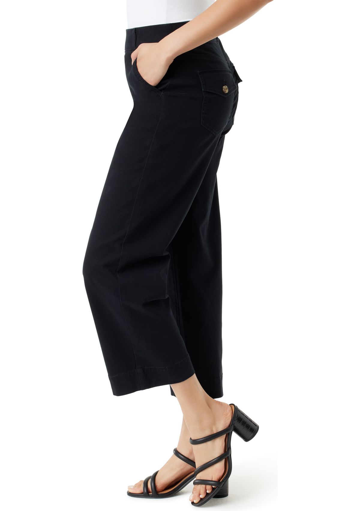 Petite Shape Effect Wide Leg Cropped Pants