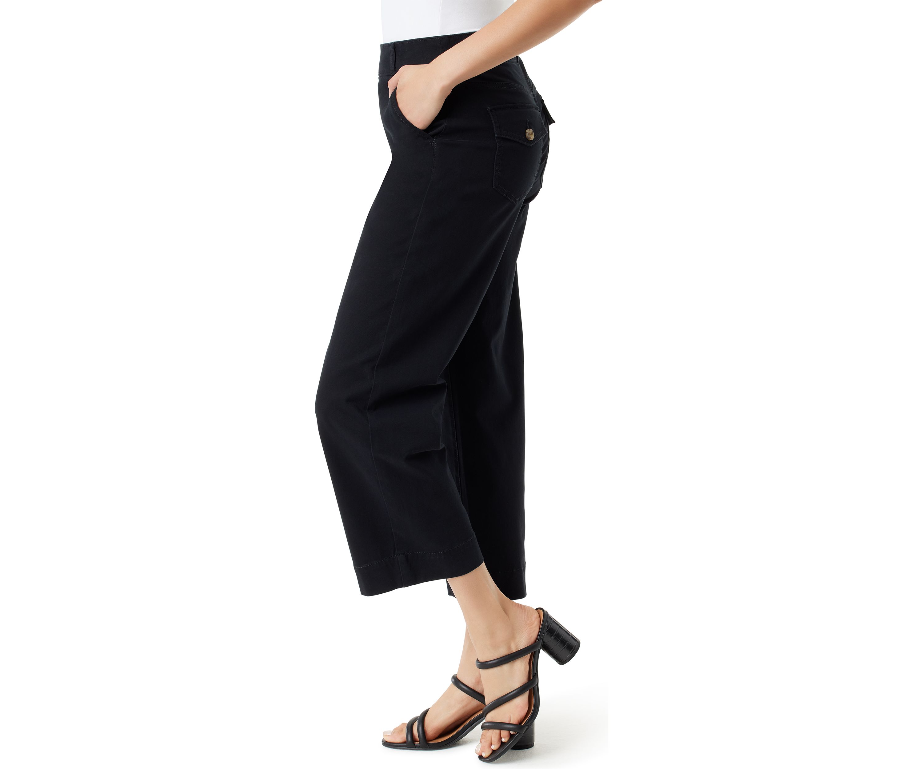 Petite Shape Effect Wide Leg Cropped Pants