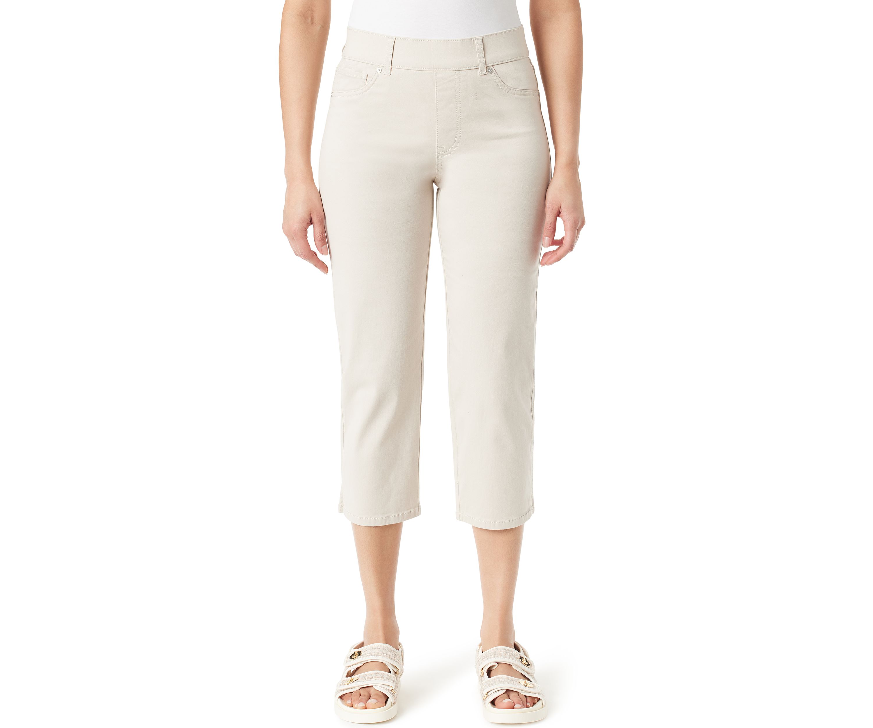 Womens Shape Effect Capri Pants with Slit