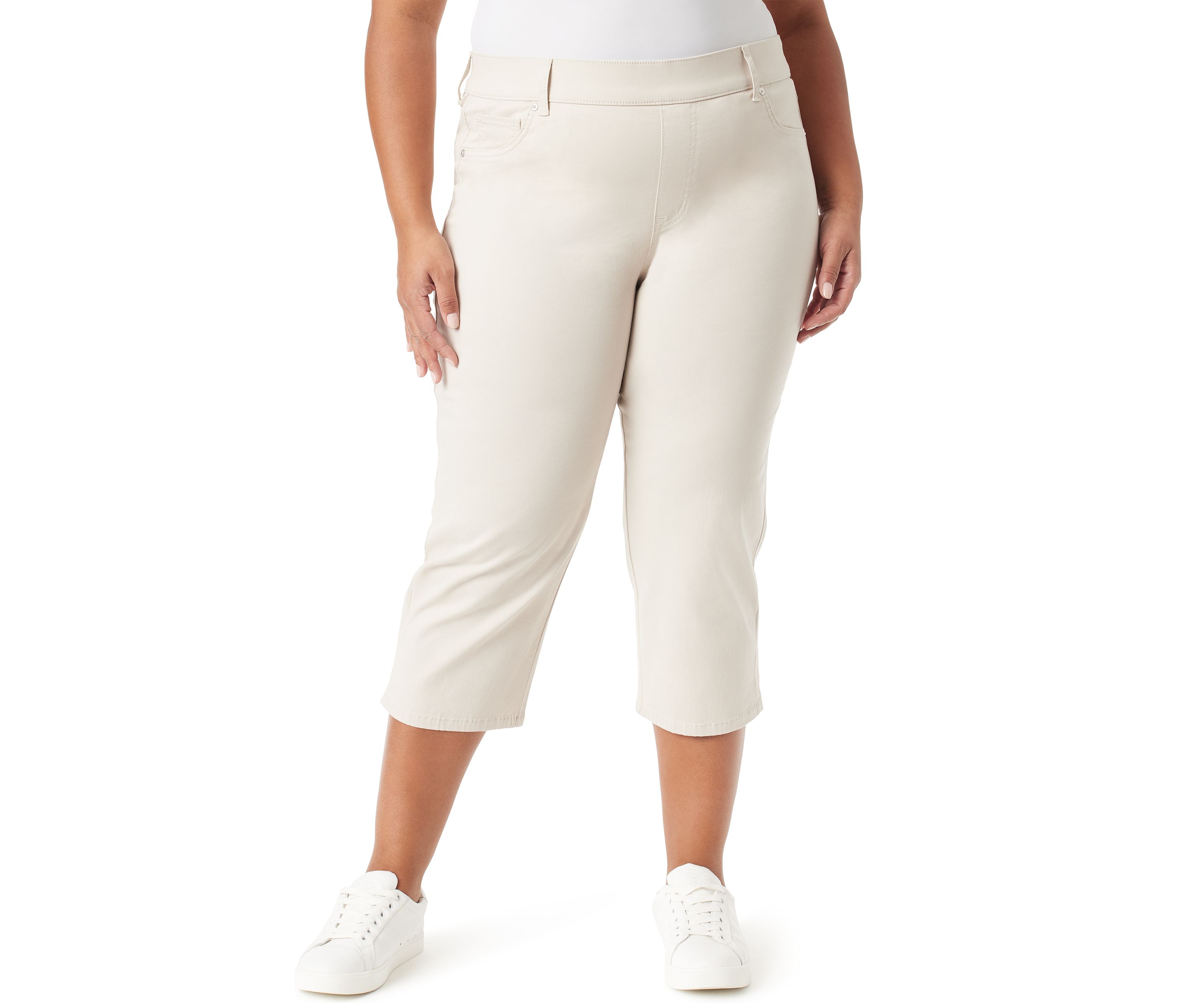 Plus Size Shape Effect Capri Pants