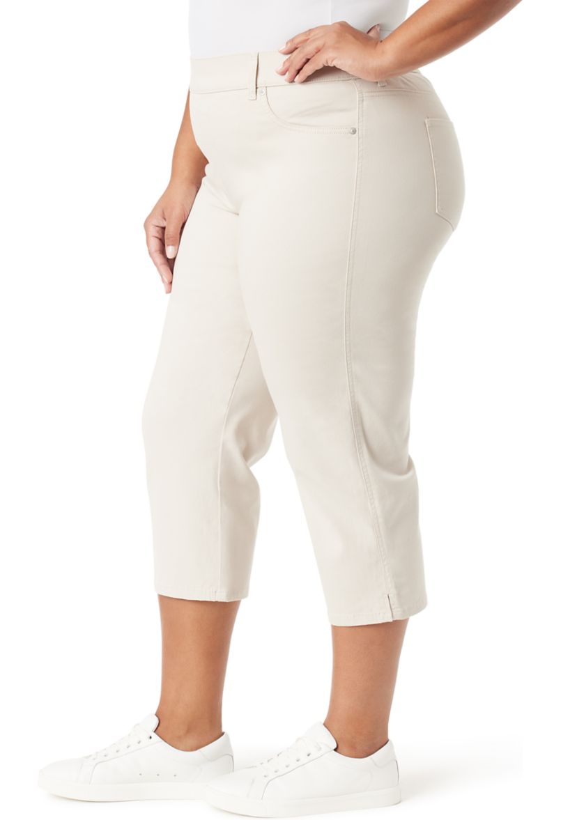 Plus Size Shape Effect Capri Pants