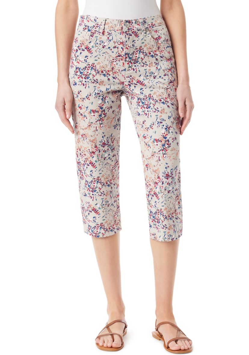 Womens Amanda Printed Capri Pants with Slit