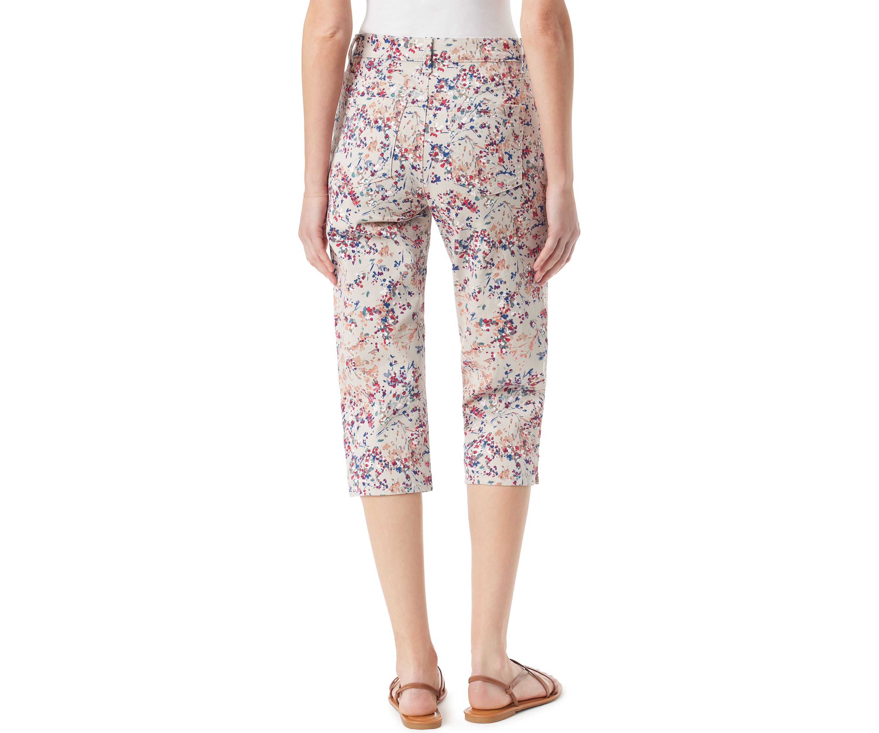 Womens Amanda Printed Capri Pants with Slit