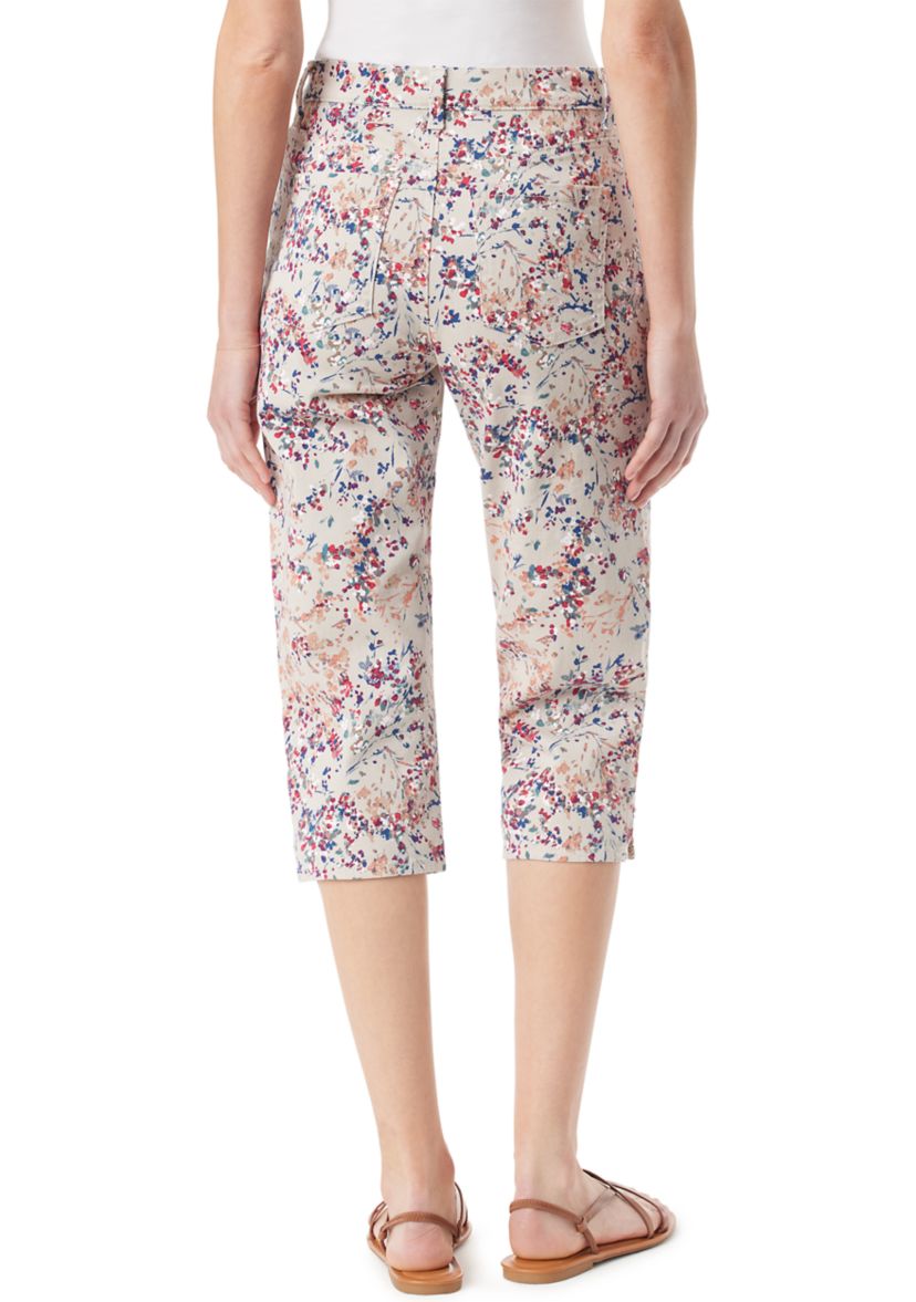Womens Amanda Printed Capri Pants with Slit