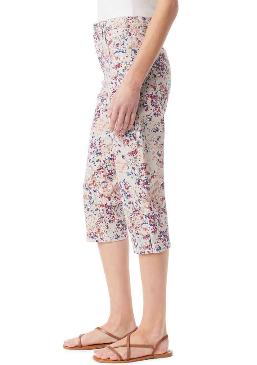 Womens Amanda Printed Capri Pants with Slit