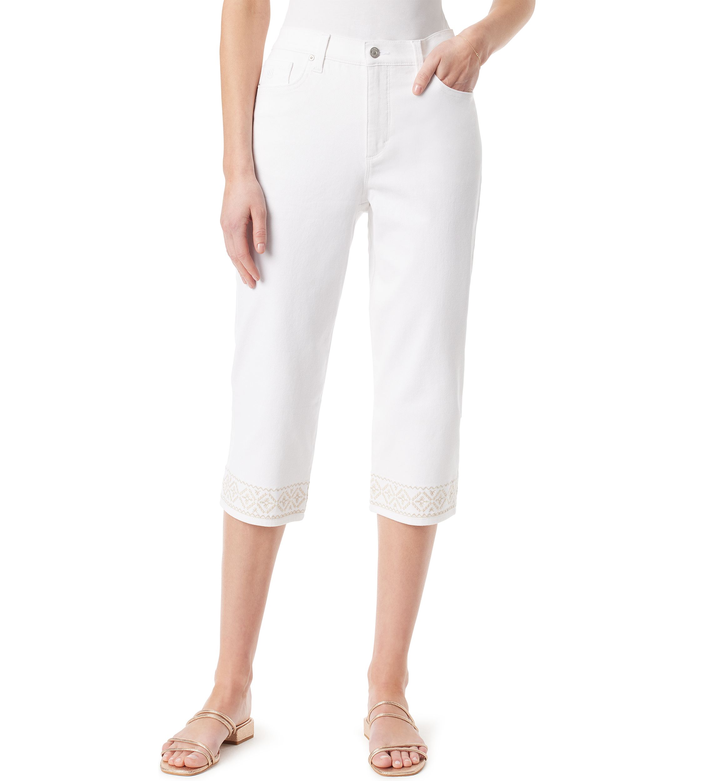 Womens Amanda Capri Pants with Slit Detail