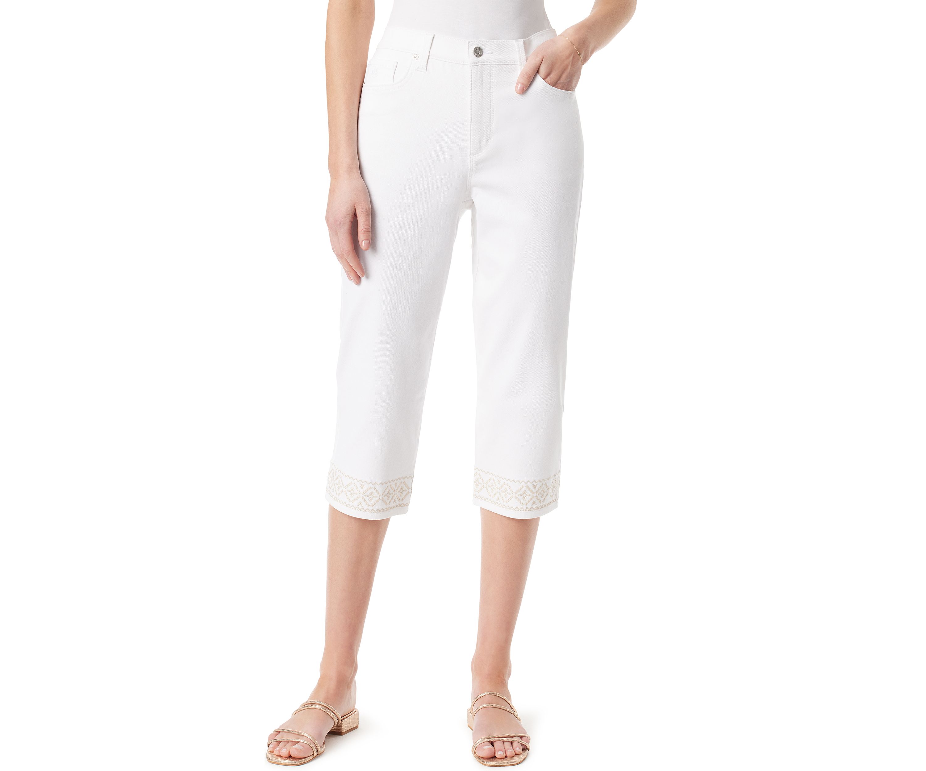 Womens Amanda Capri Pants with Slit Detail