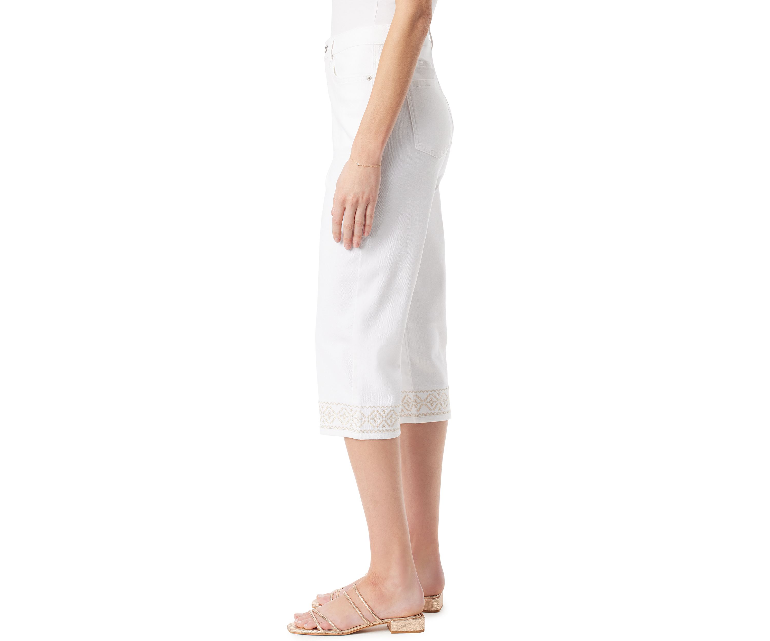 Womens Amanda Capri Pants with Slit Detail