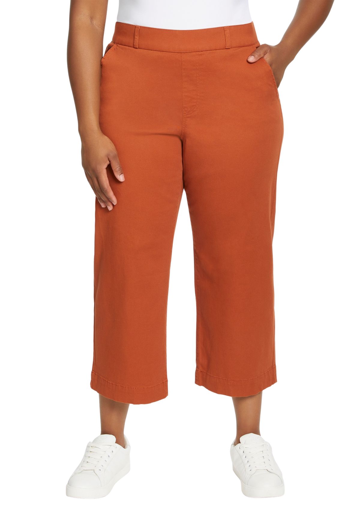 Plus Size Shape Effect Wide Leg Pants