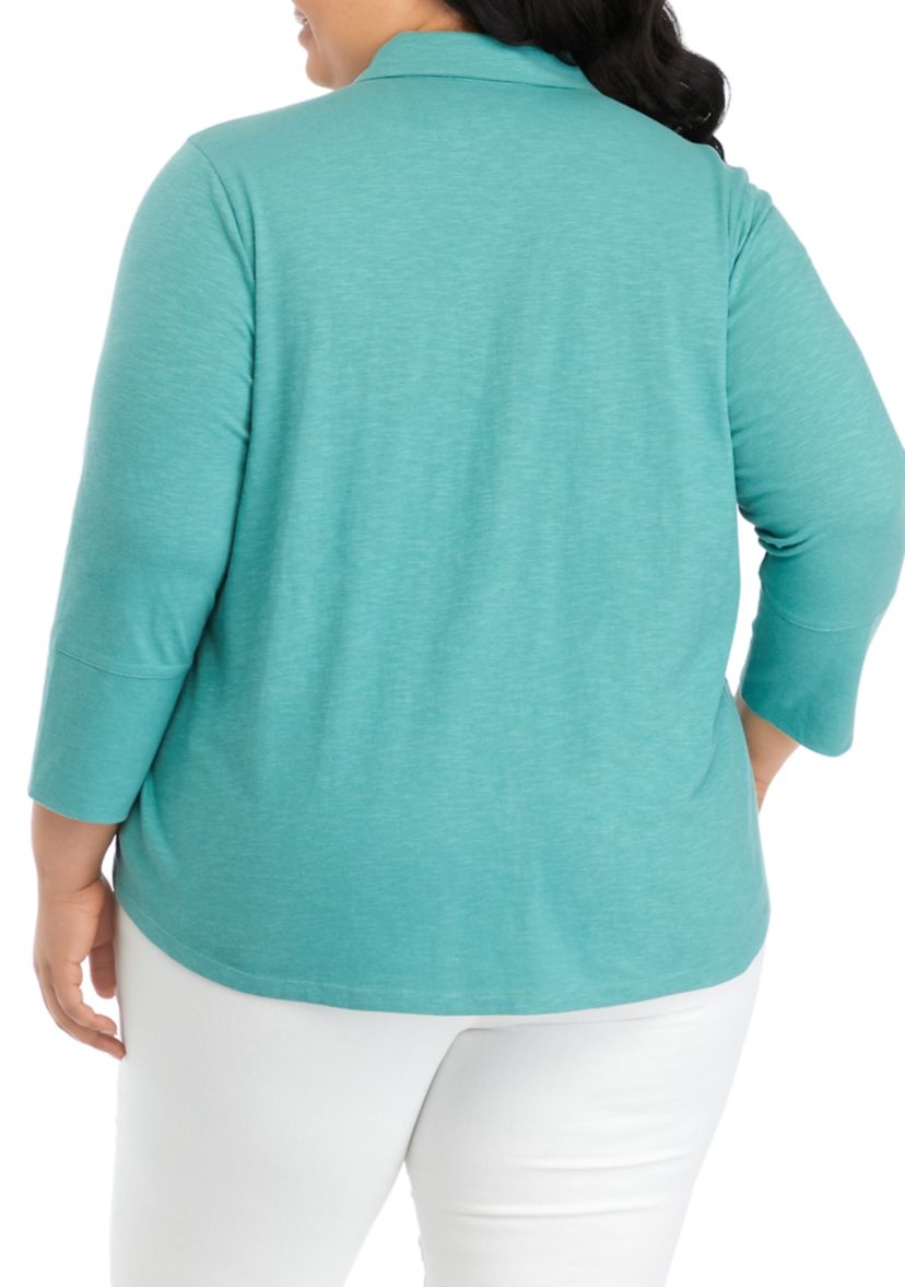 Plus Size Ashten Button Down Knit Top