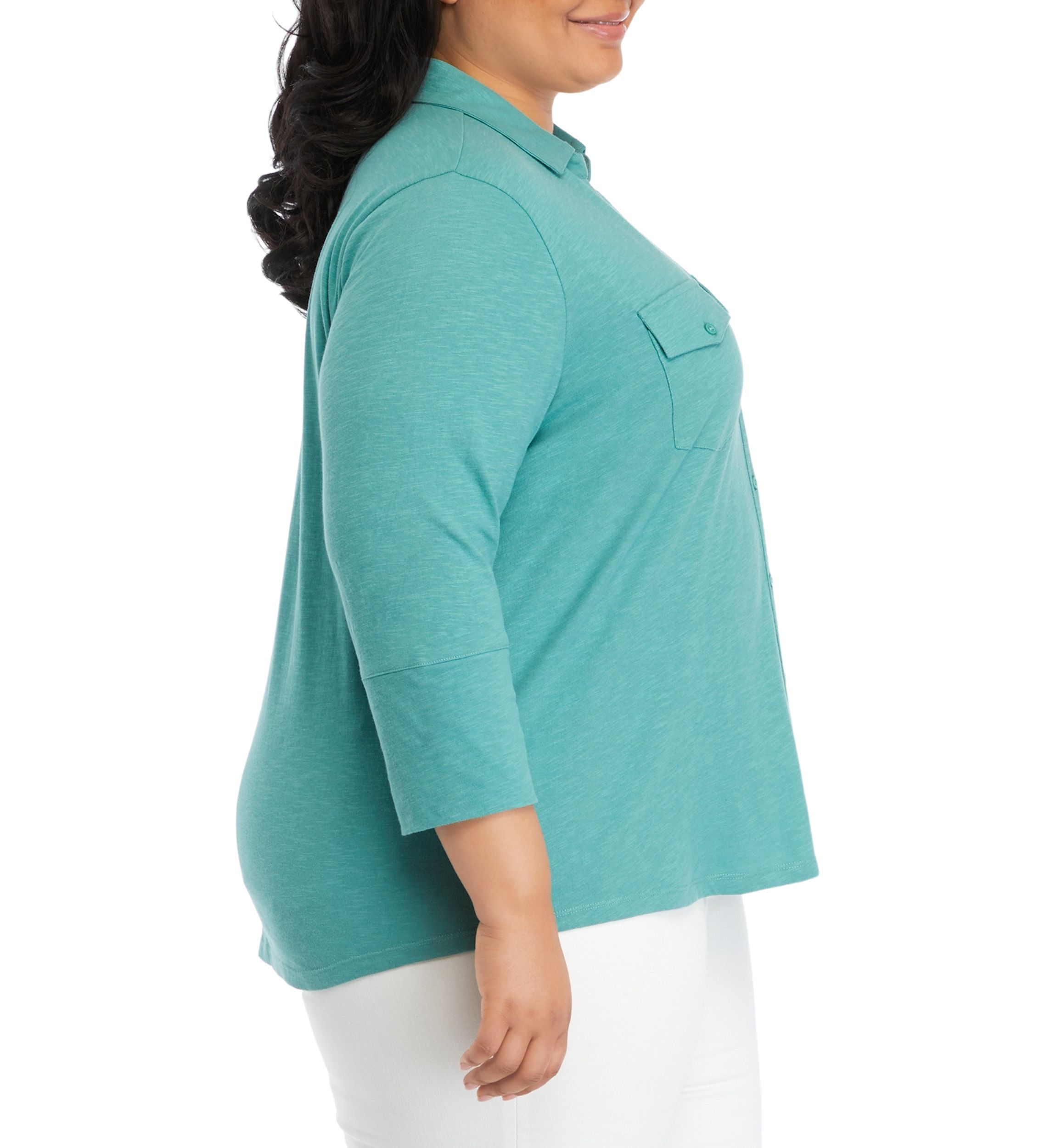 Plus Size Ashten Button Down Knit Top