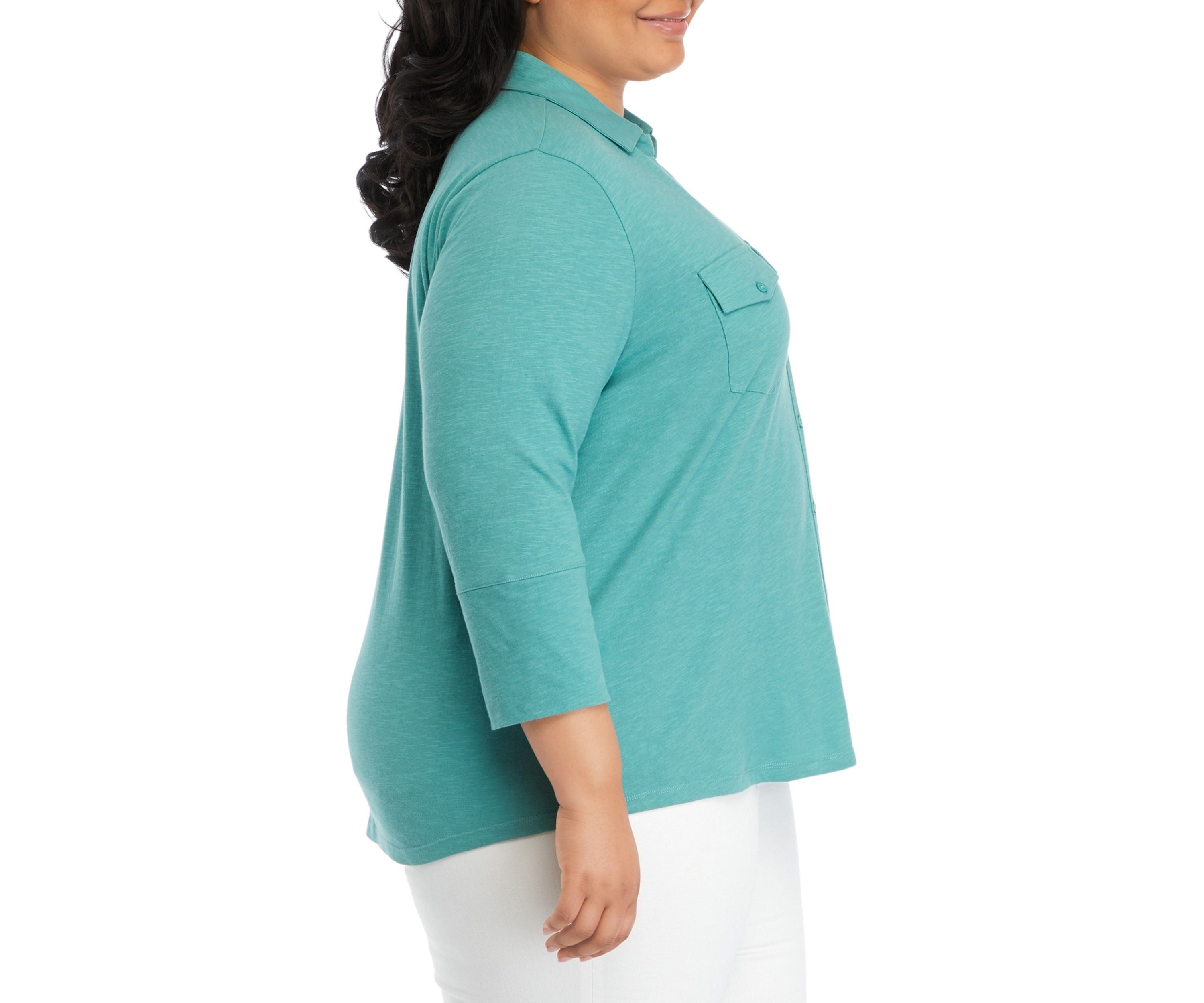 Plus Size Ashten Button Down Knit Top