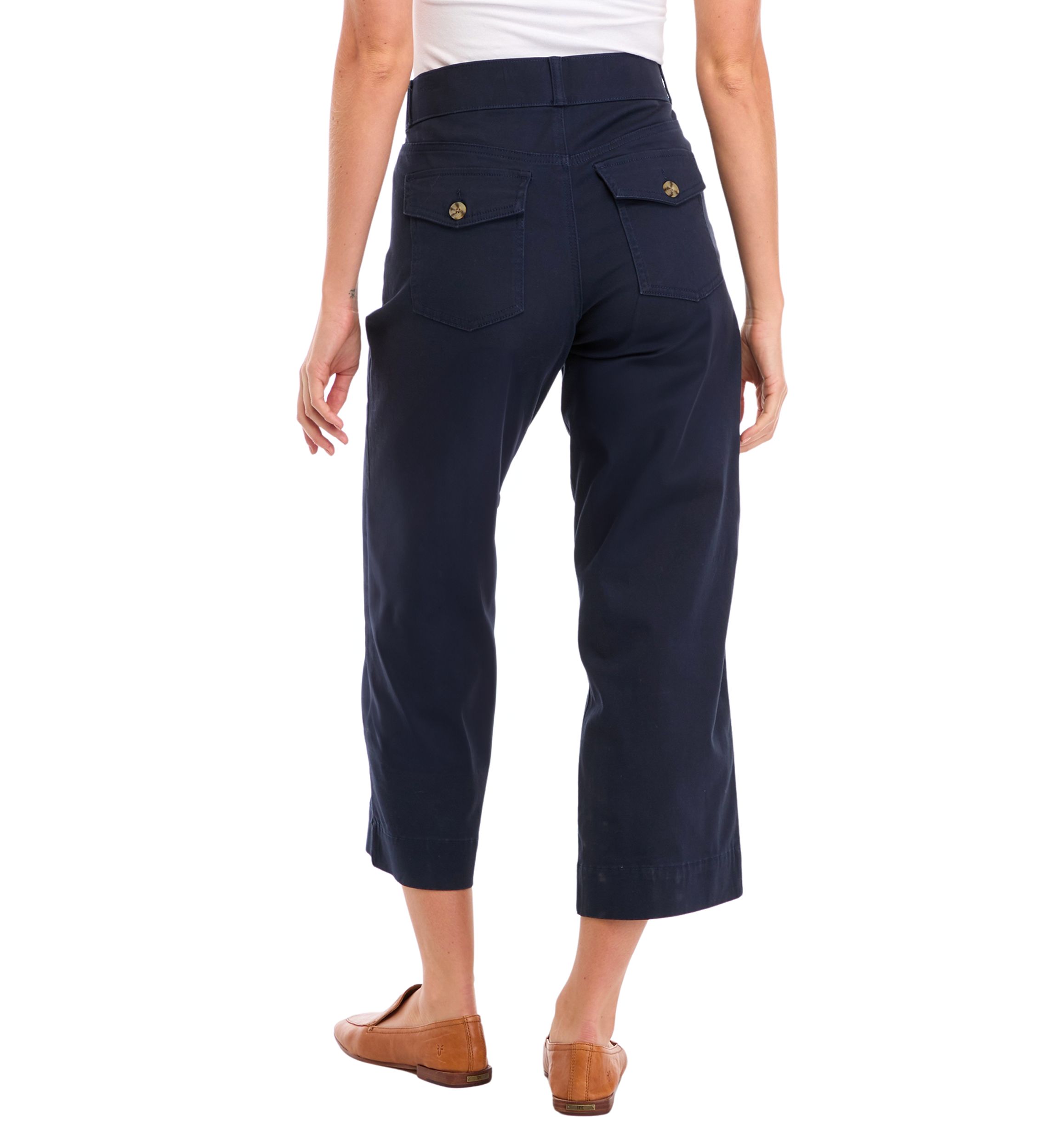 Womens Shape Effect 5 Pocket Wide Leg Crop Jeans