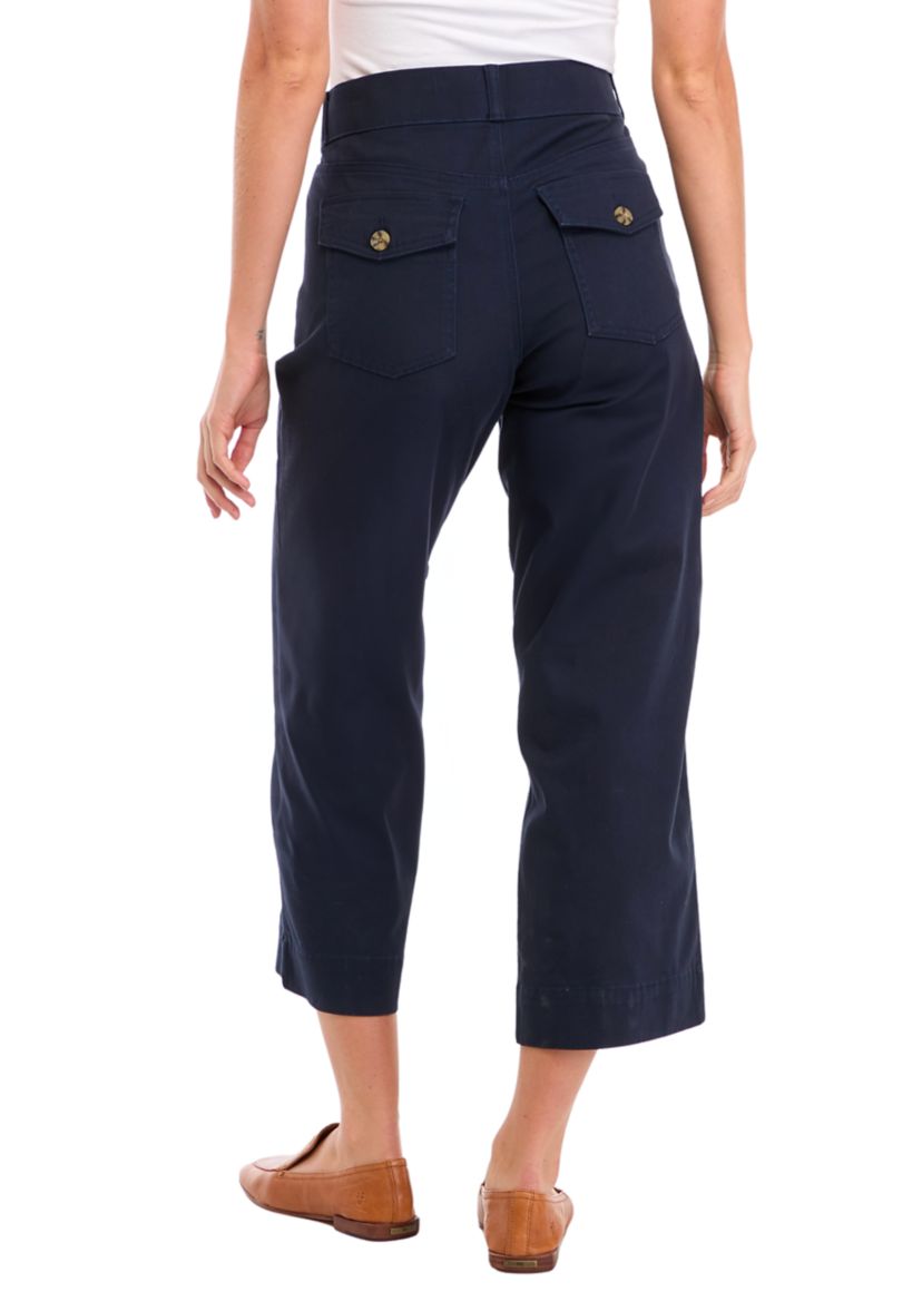 Womens Shape Effect 5 Pocket Wide Leg Crop Jeans