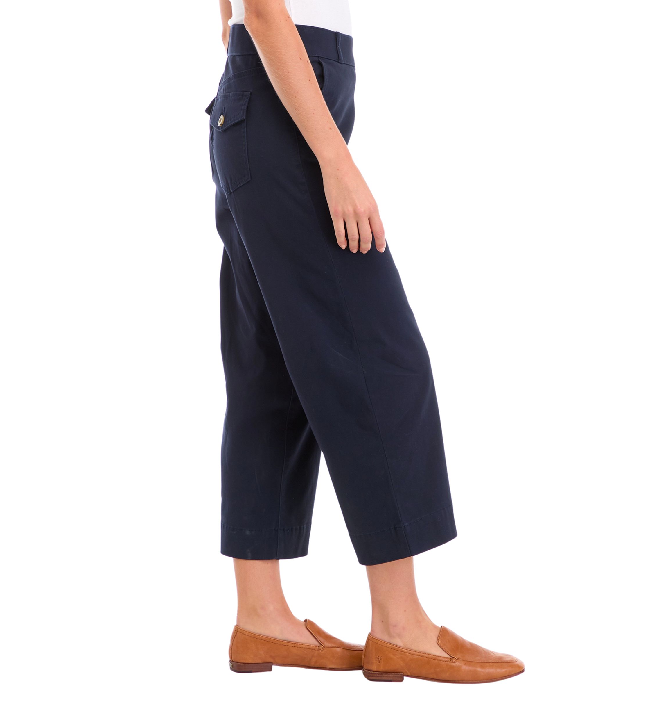 Womens Shape Effect 5 Pocket Wide Leg Crop Jeans