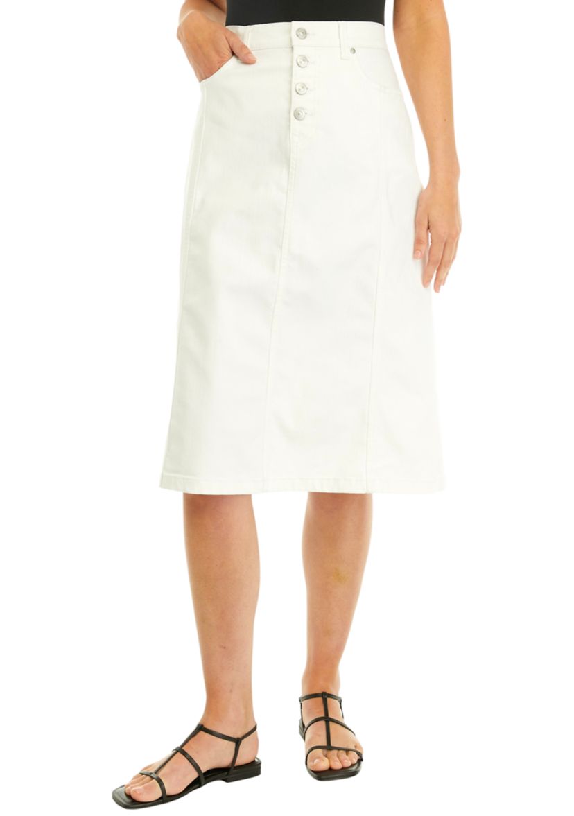Womens Paneled Button Fly Skirt