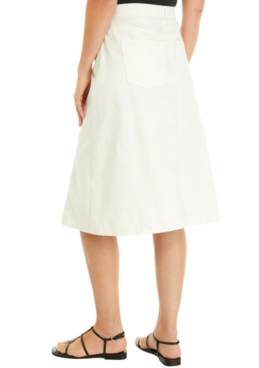 Womens Paneled Button Fly Skirt