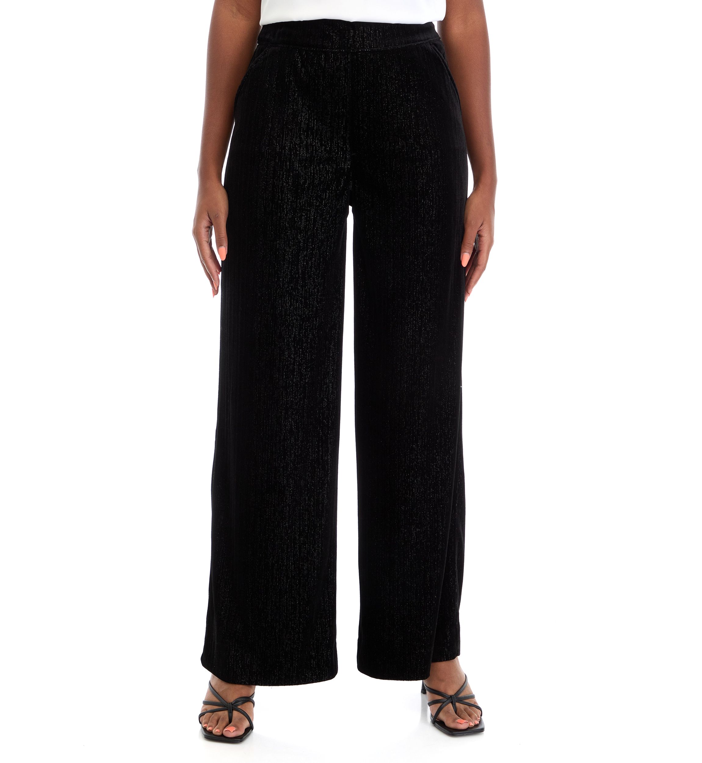 Plus Size Shape Effect Wide Leg Pants