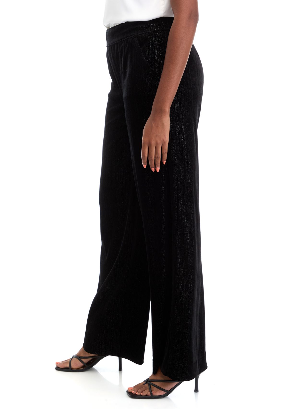 Plus Size Shape Effect Wide Leg Pants