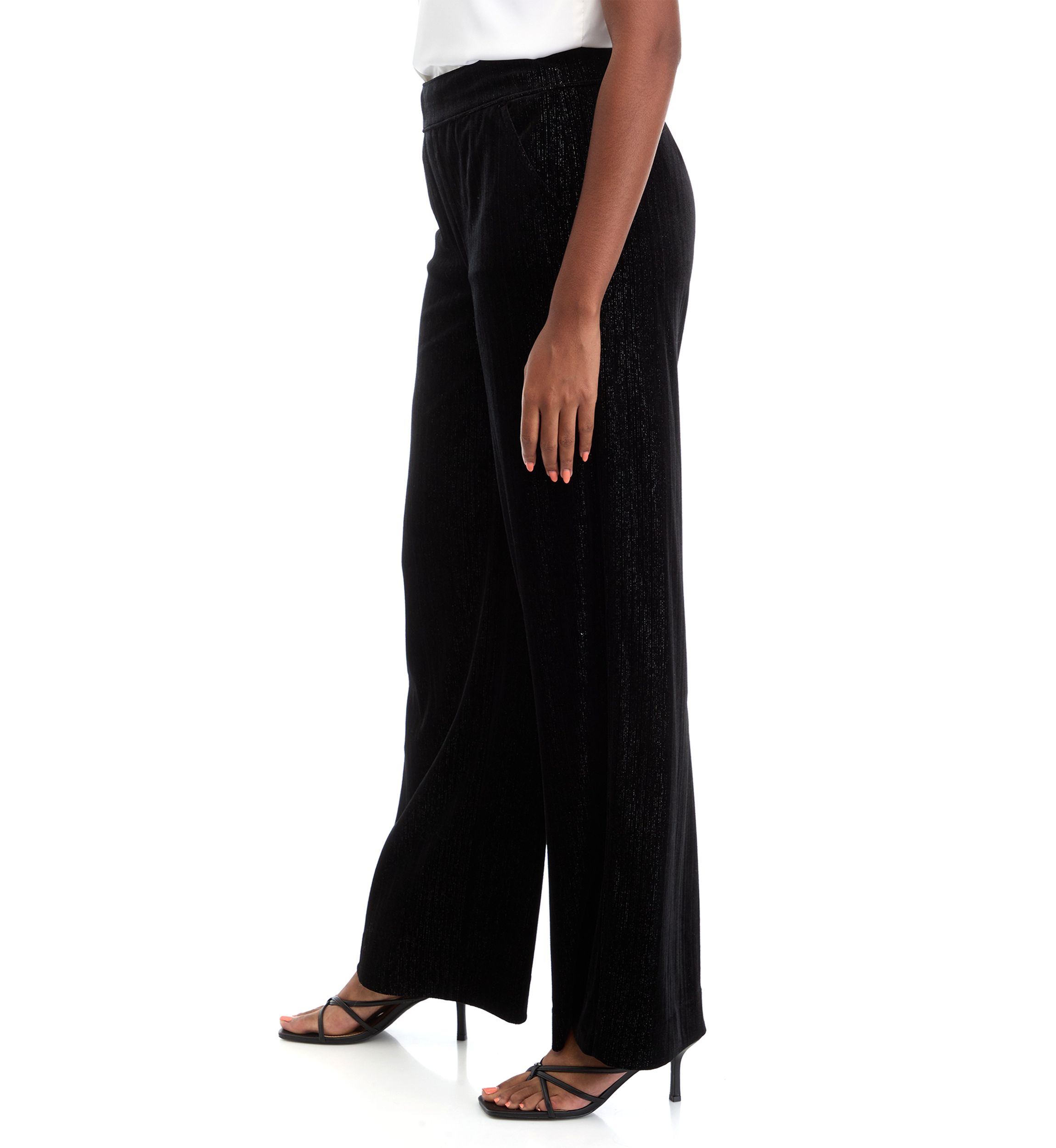 Plus Size Shape Effect Wide Leg Pants