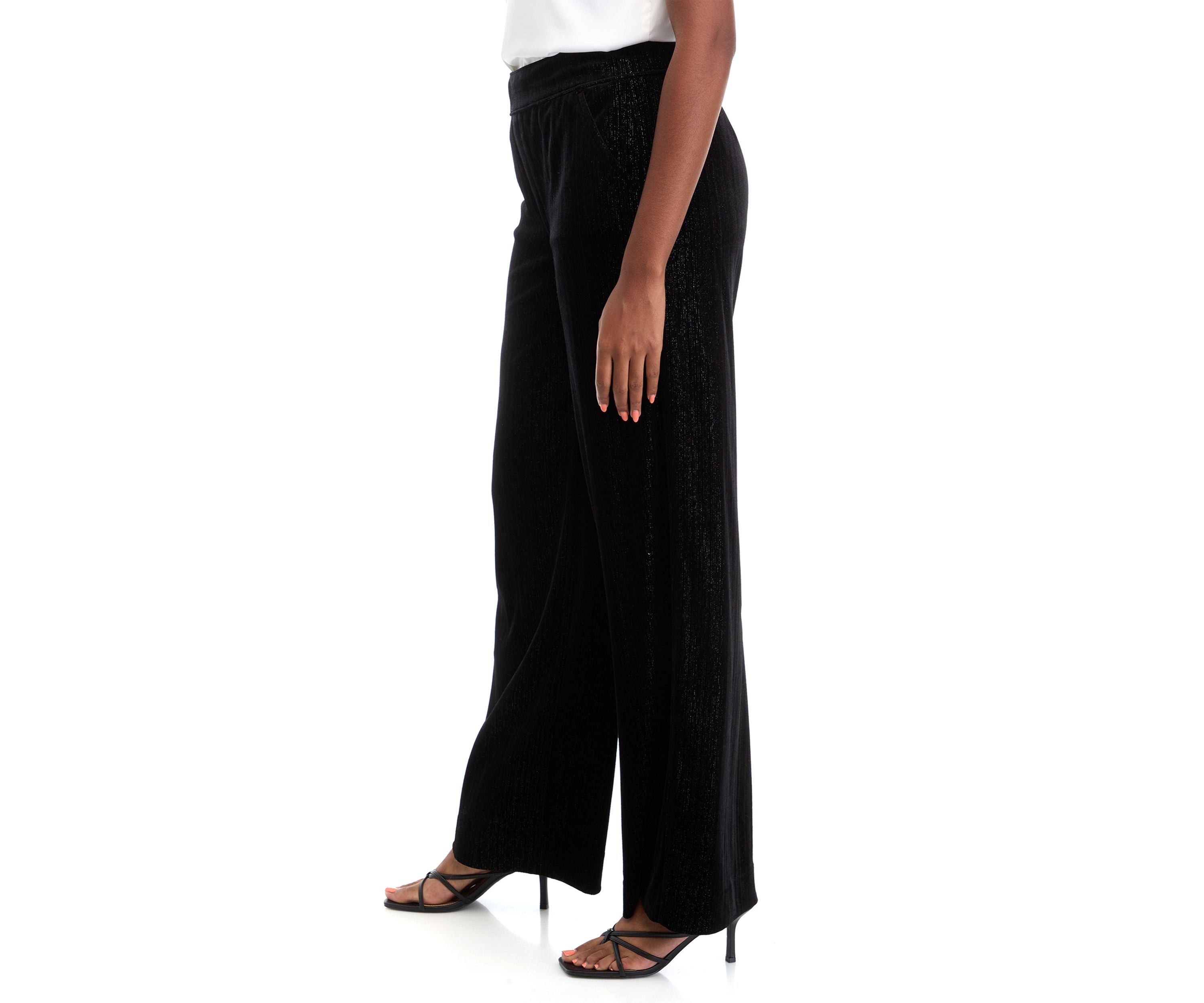 Plus Size Shape Effect Wide Leg Pants