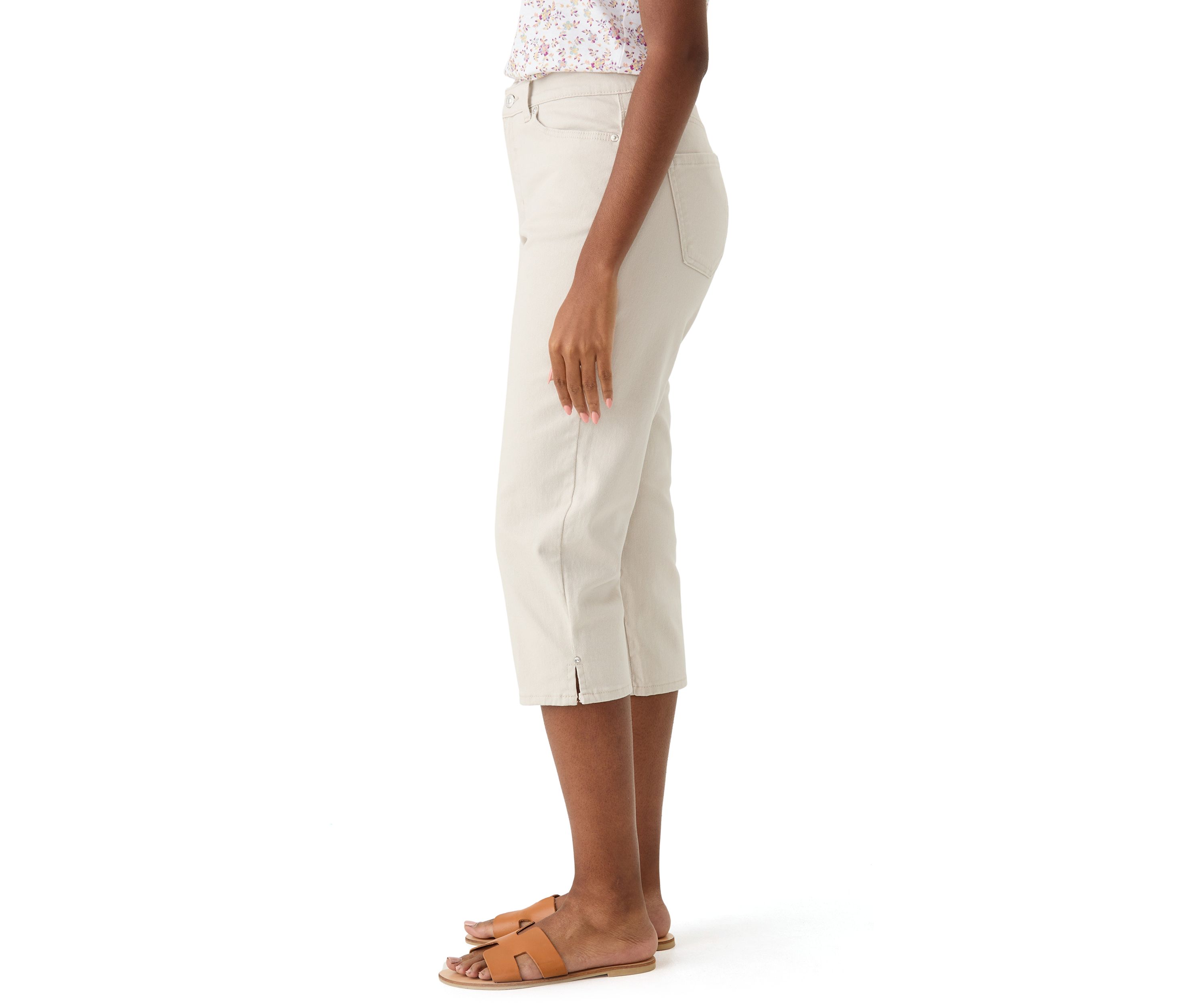 Womens Amanda Capri Pants with Side Slit