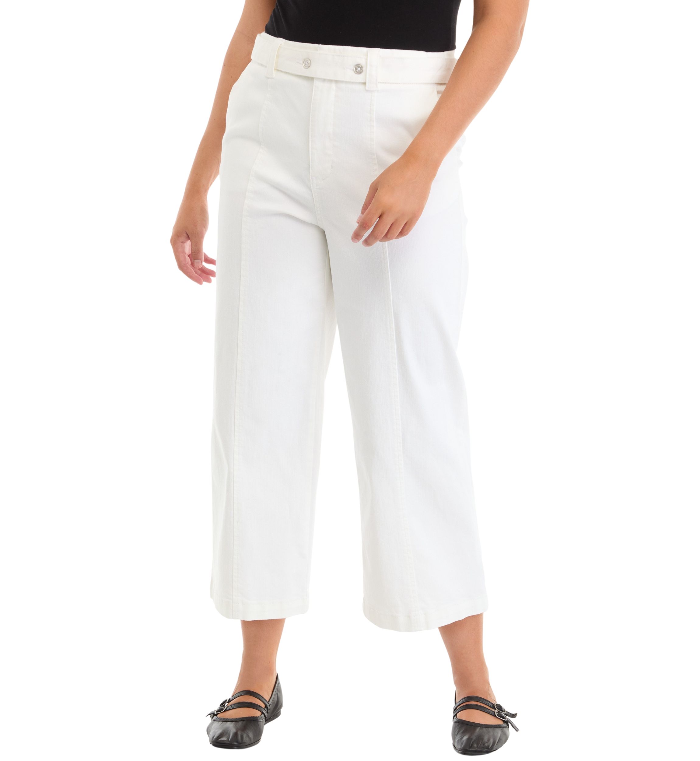 Womens Cropped Wide Leg Jeans 