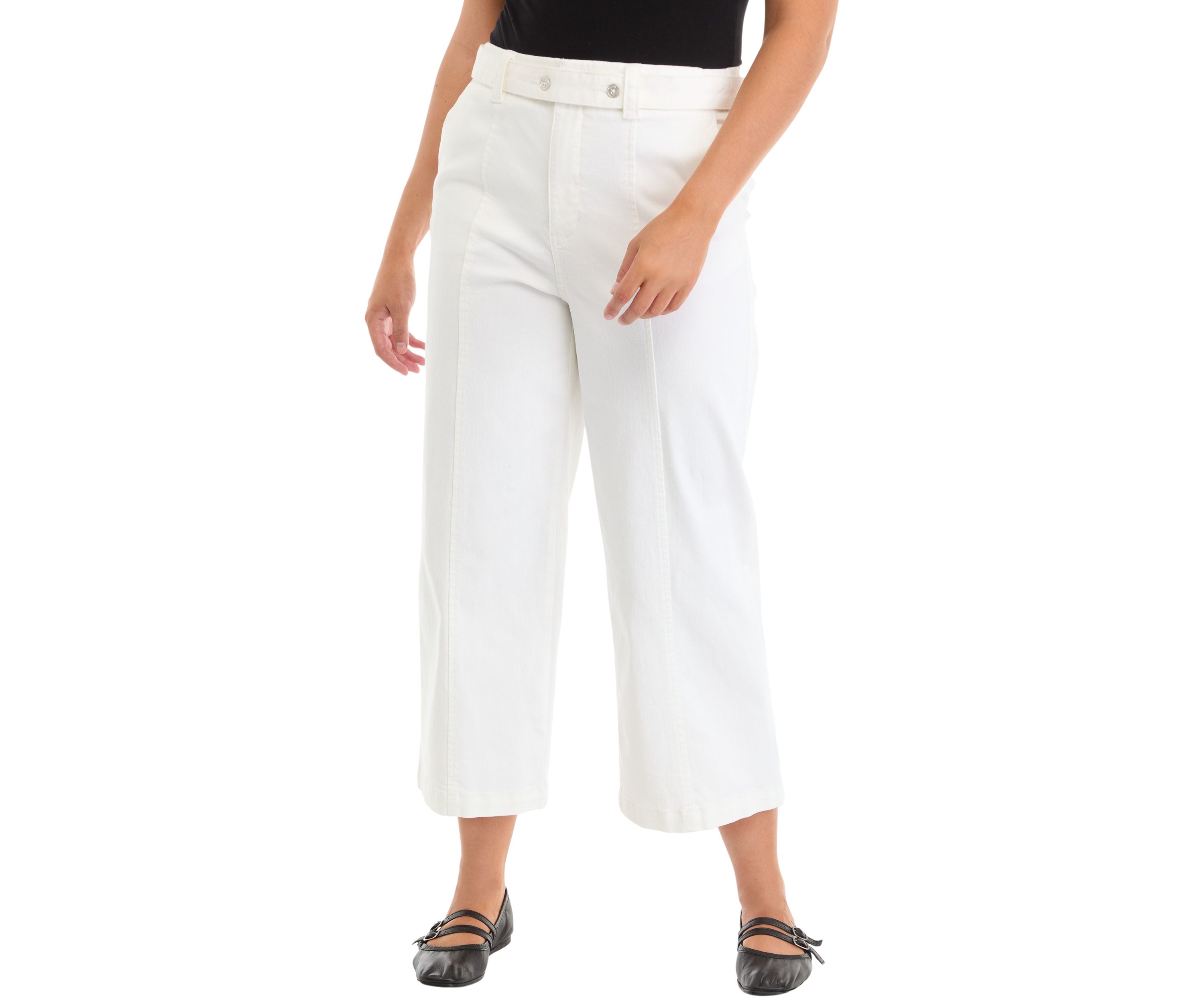 Womens Cropped Wide Leg Jeans 