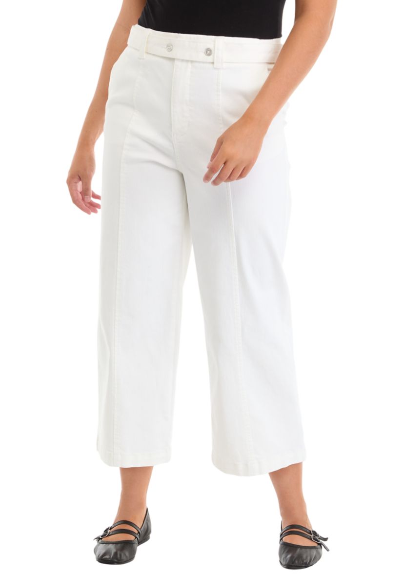 Womens Cropped Wide Leg Jeans 