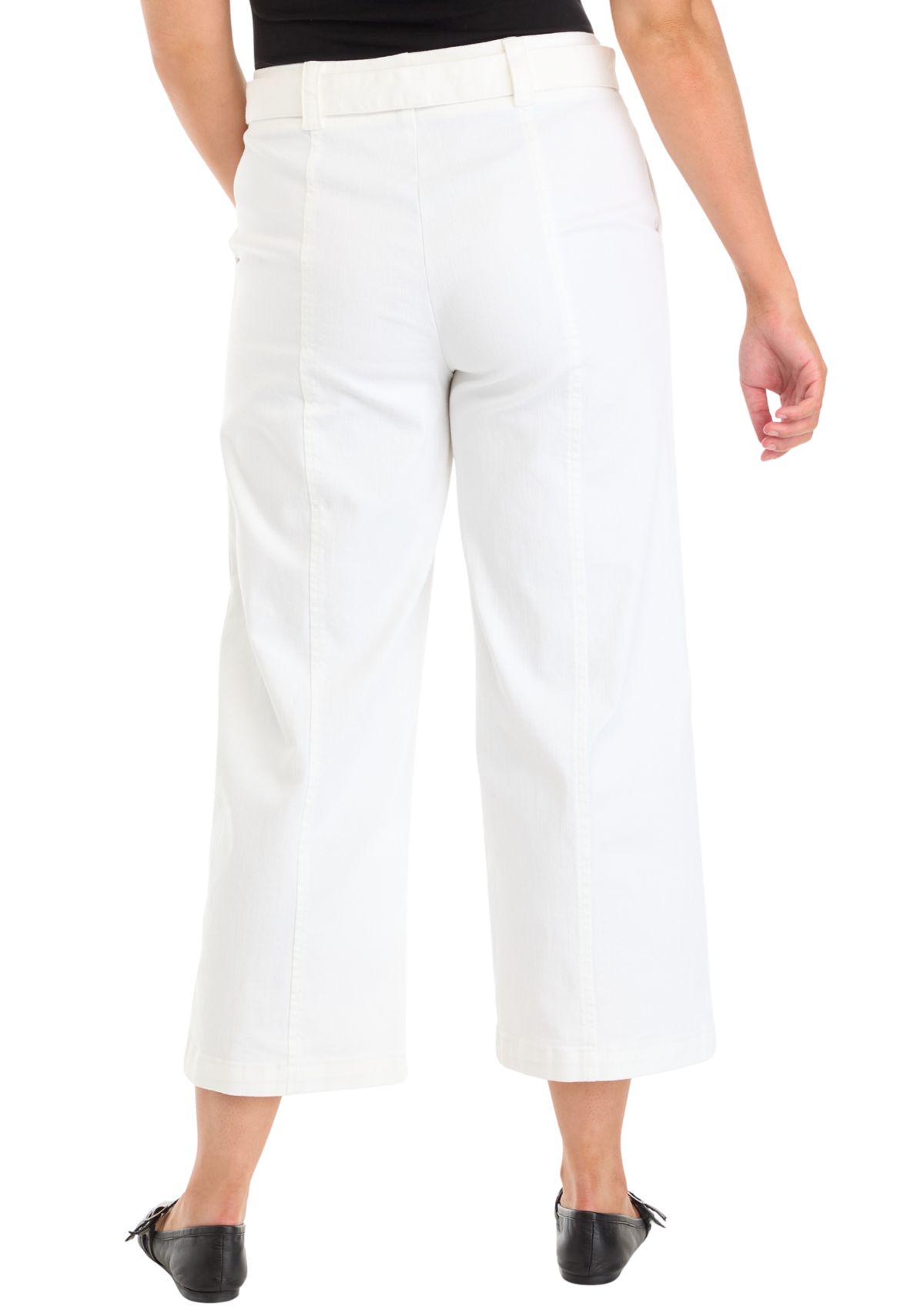 Womens Cropped Wide Leg Jeans 
