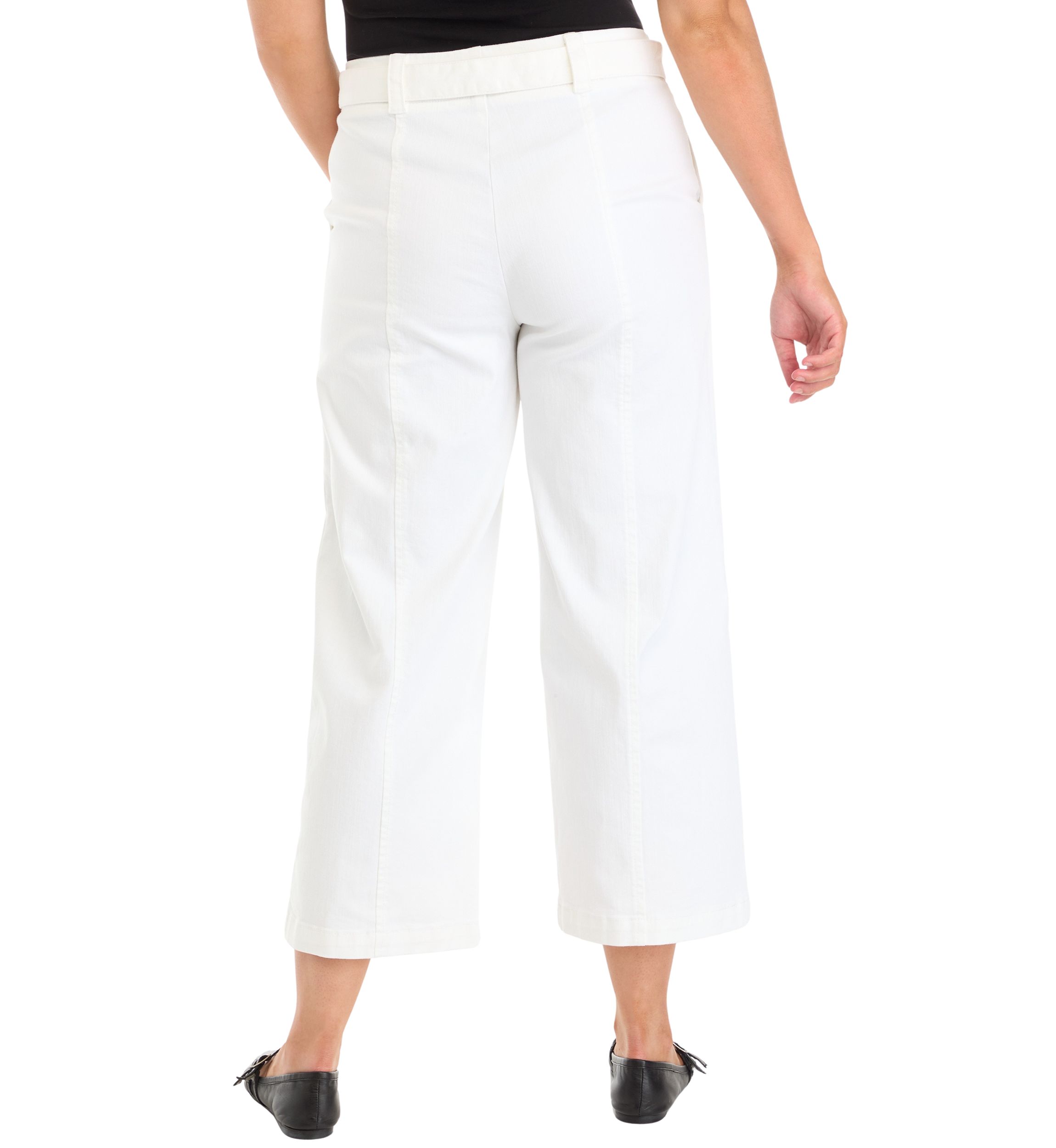 Womens Cropped Wide Leg Jeans 