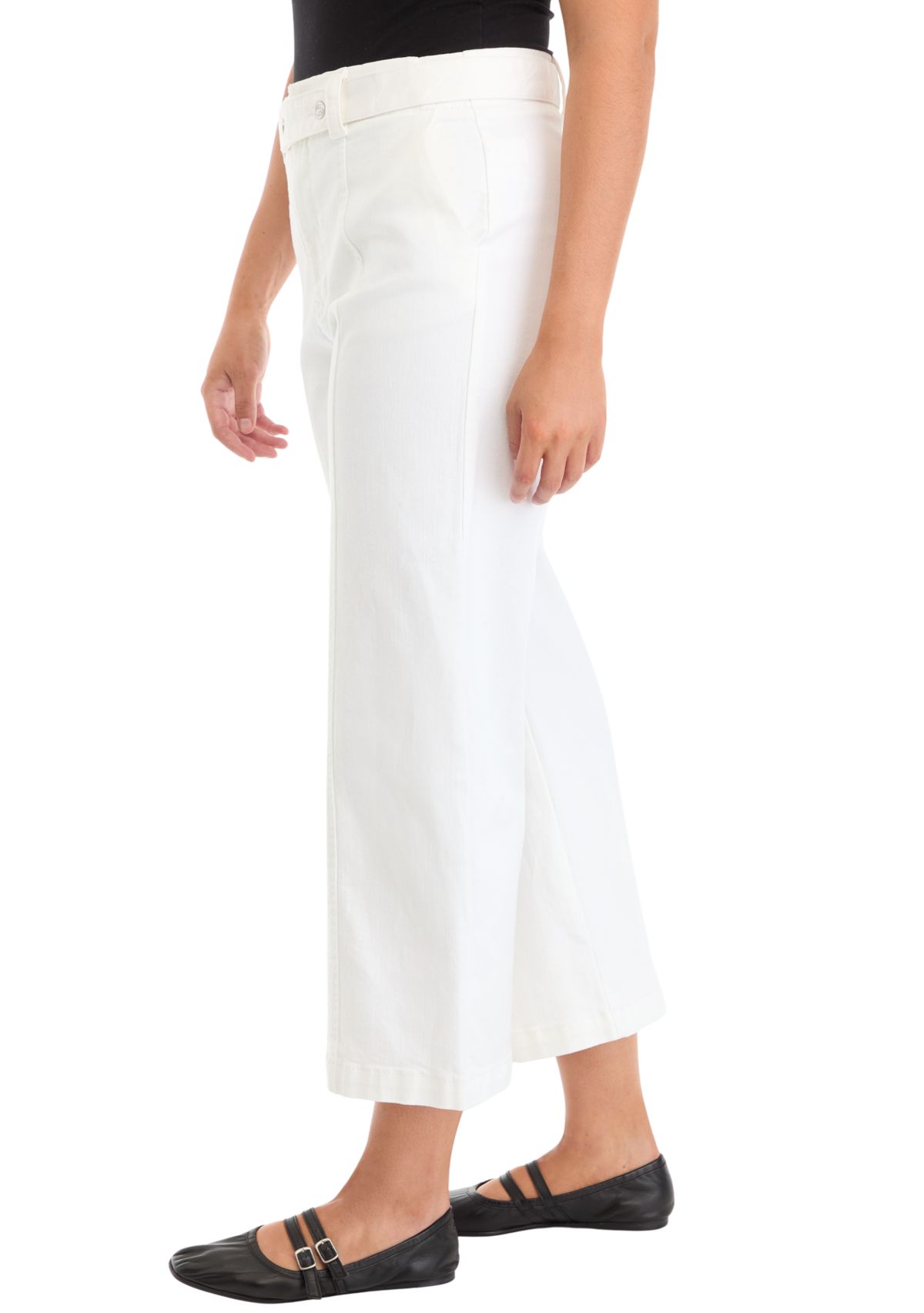 Womens Cropped Wide Leg Jeans 