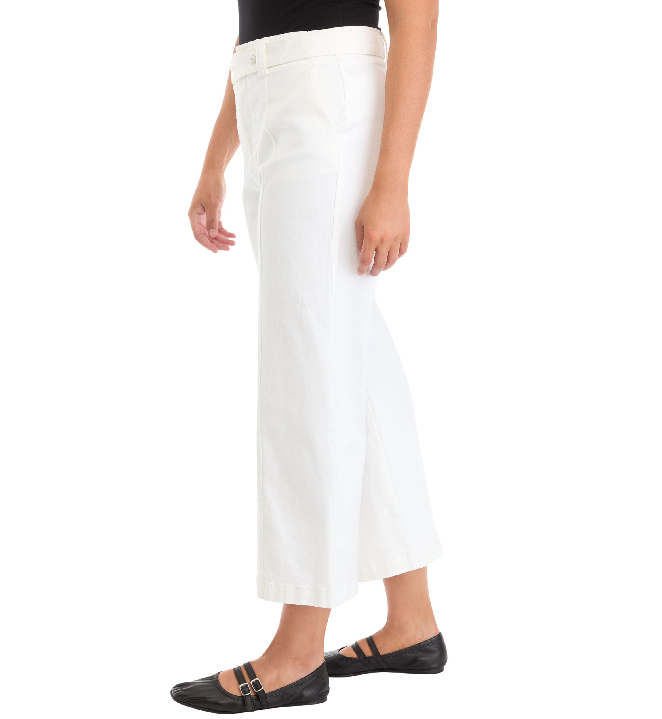 Womens Cropped Wide Leg Jeans 