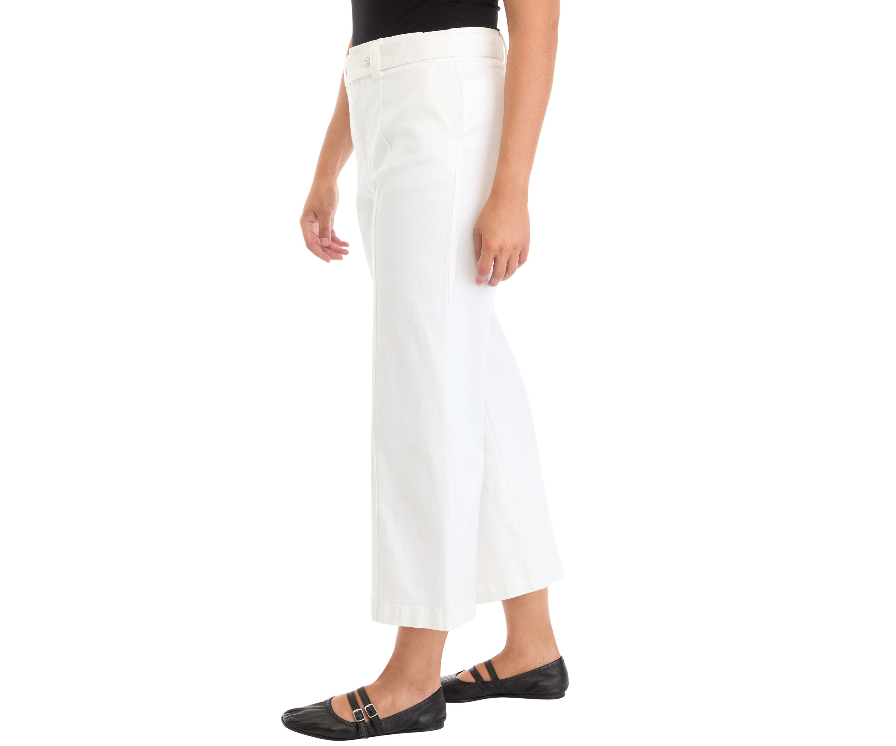 Womens Cropped Wide Leg Jeans 