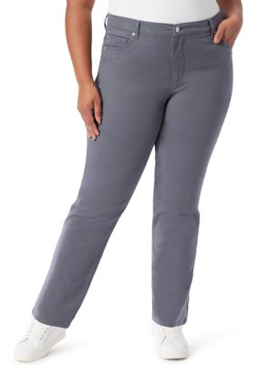 Gloria Vanderbilt Women's Plus Size Amanda Color Jeans, Grey, 22W