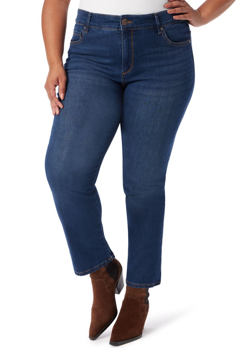 Plus Size Shape Effect Straight Jeans