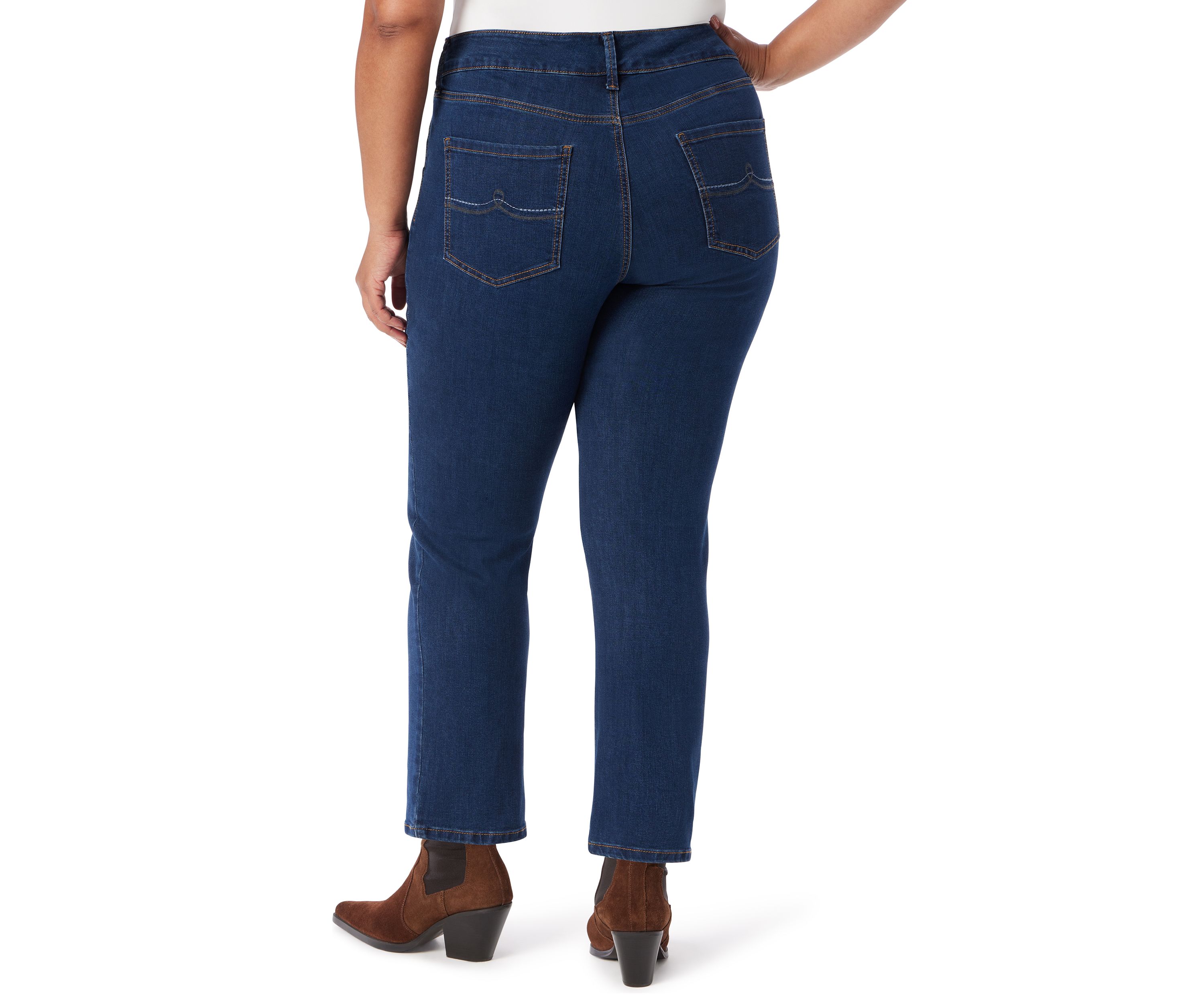 Plus Size Shape Effect Straight Jeans