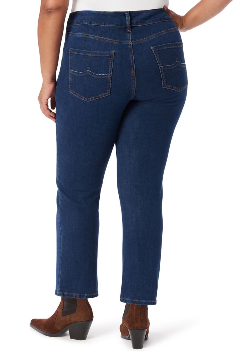 Plus Size Shape Effect Straight Jeans