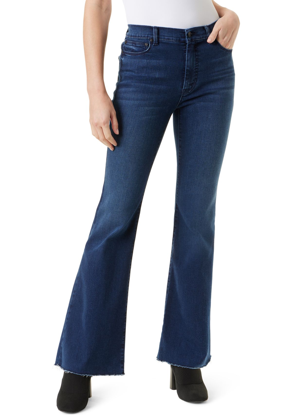 Womens Dakota Flare Jeans with Cut Hem