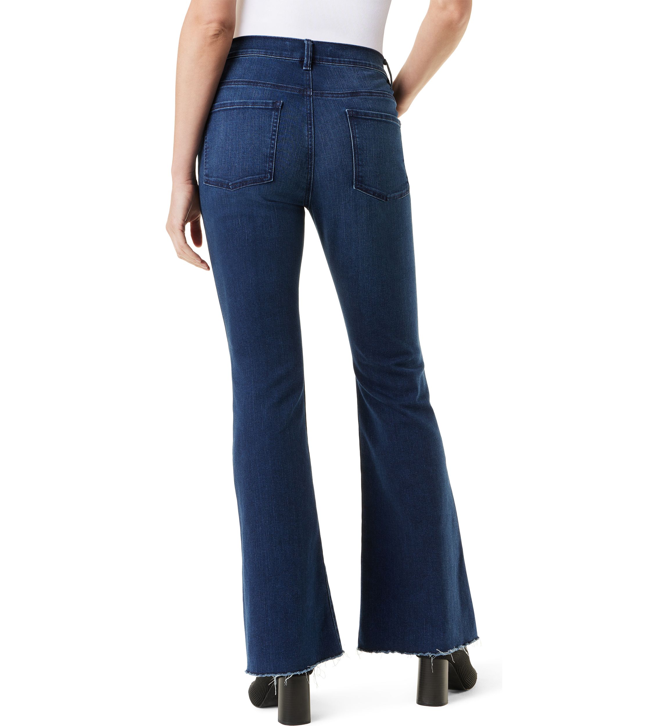 Womens Dakota Flare Jeans with Cut Hem