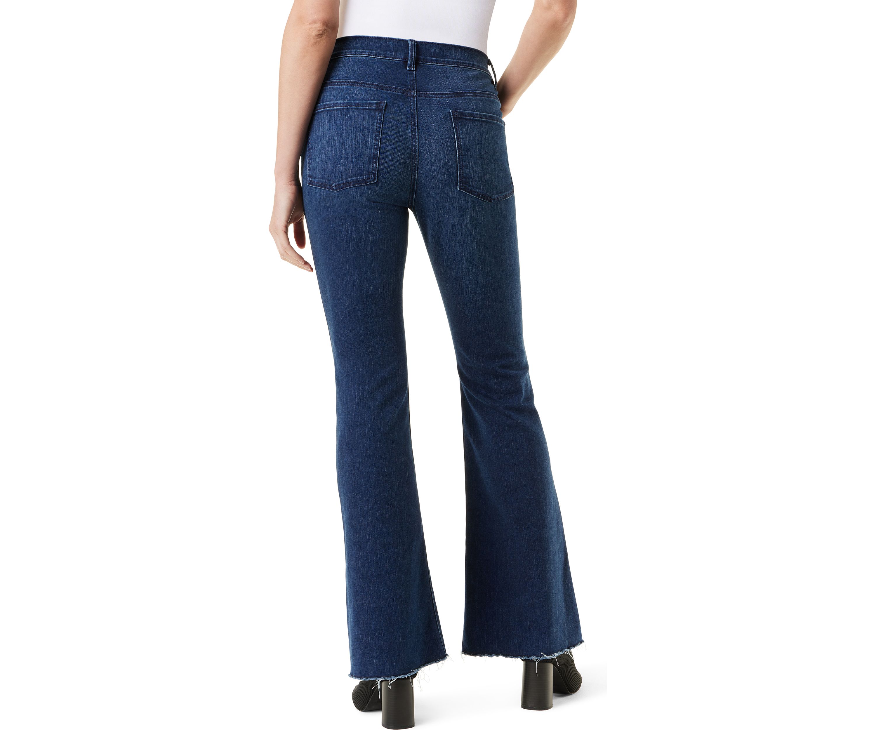 Womens Dakota Flare Jeans with Cut Hem