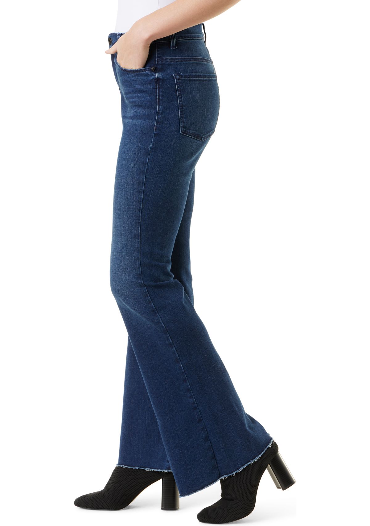 Womens Dakota Flare Jeans with Cut Hem